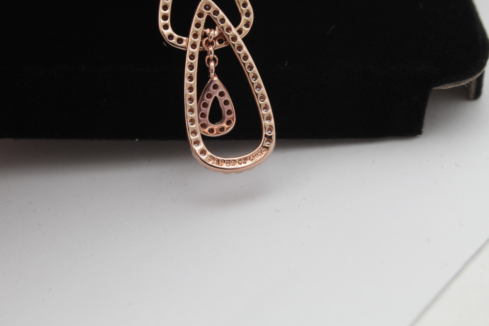 Rose Gold Tone Cubic Zirconia Chandelier Earrings