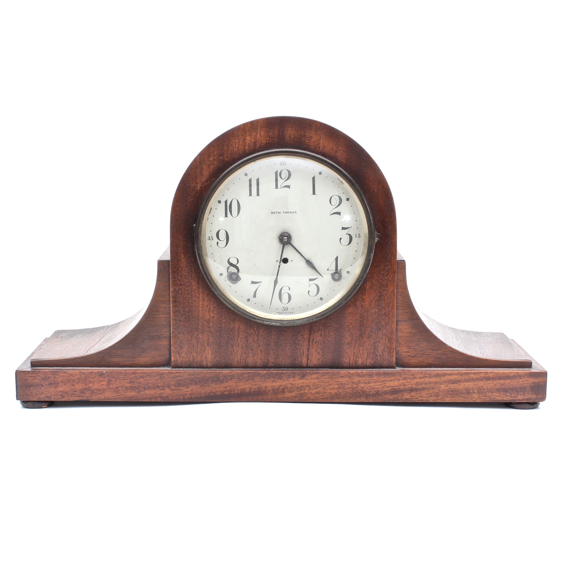 Vintage Seth Thomas Wood Tambour Mantel Clock