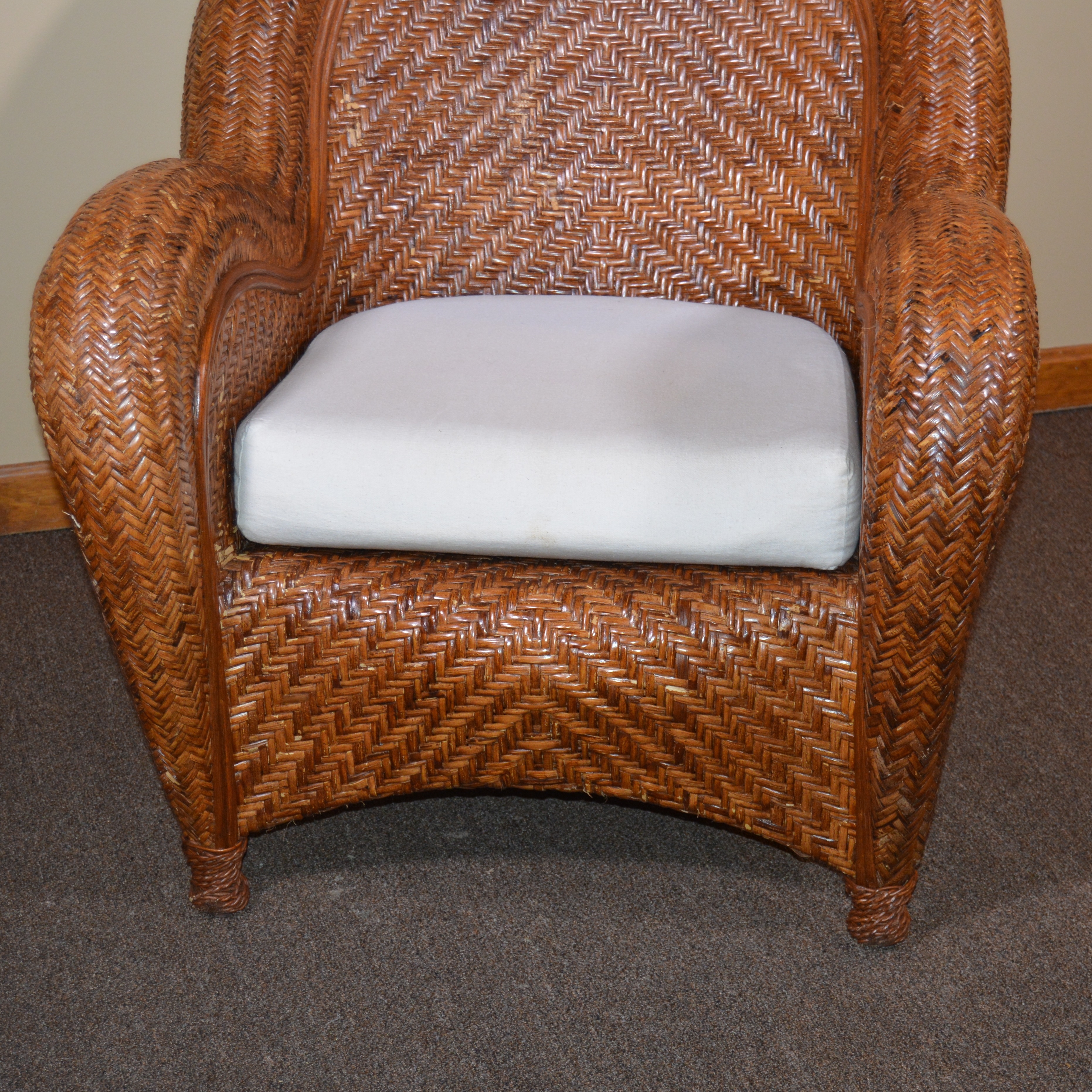"Malabar" Rattan Lounge Chair by Pottery Barn, 21st Century