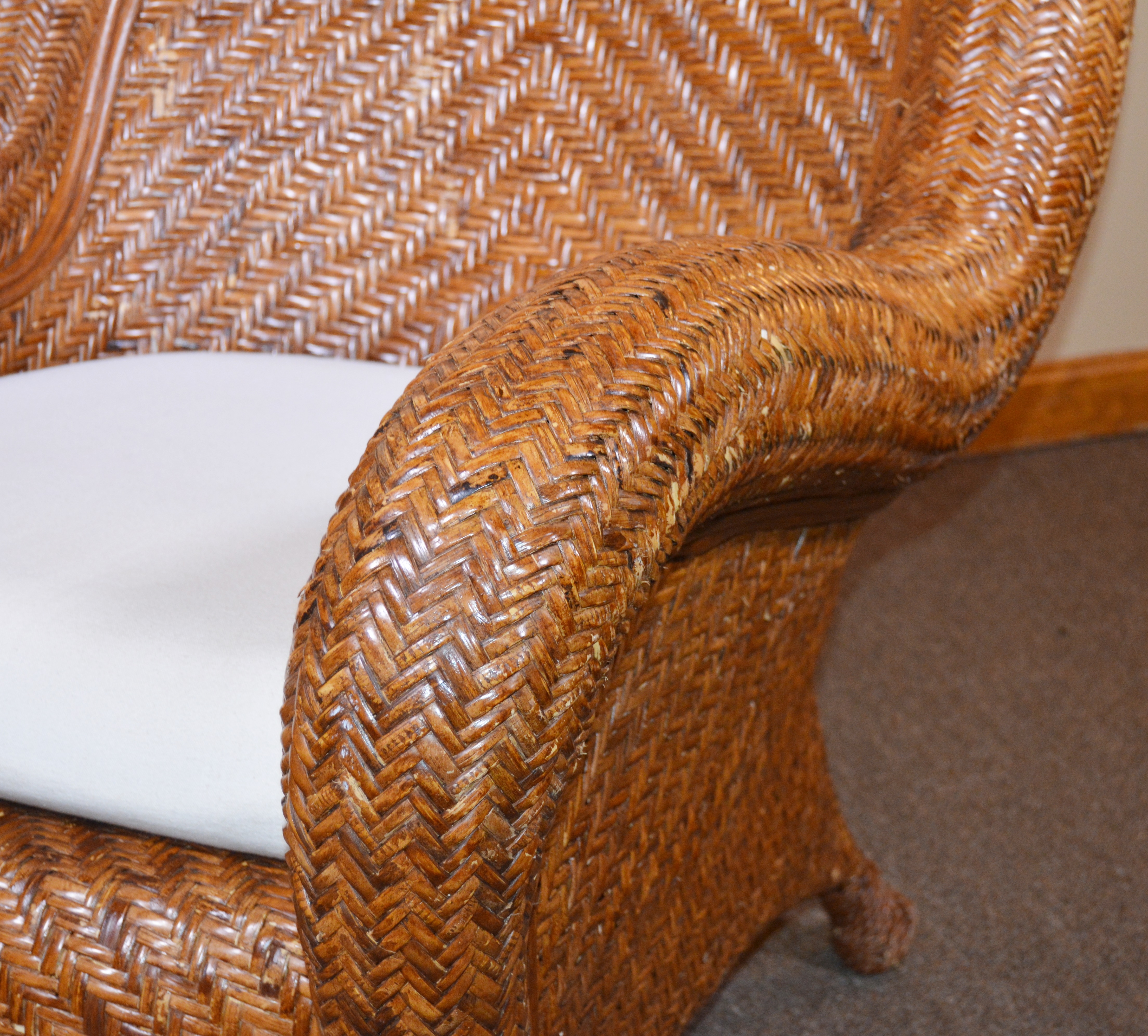 "Malabar" Rattan Lounge Chair by Pottery Barn, 21st Century