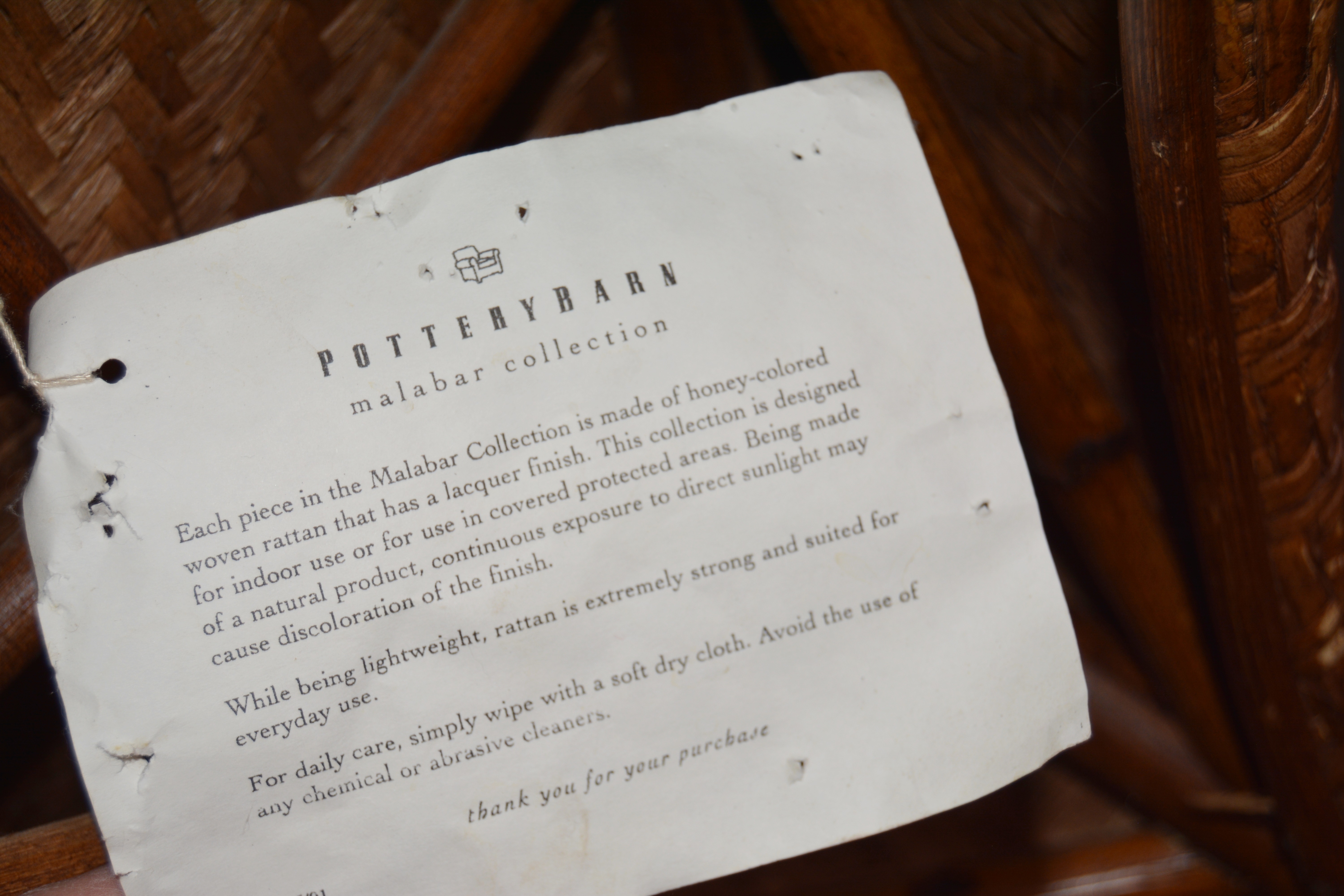 "Malabar" Rattan Lounge Chair by Pottery Barn, 21st Century