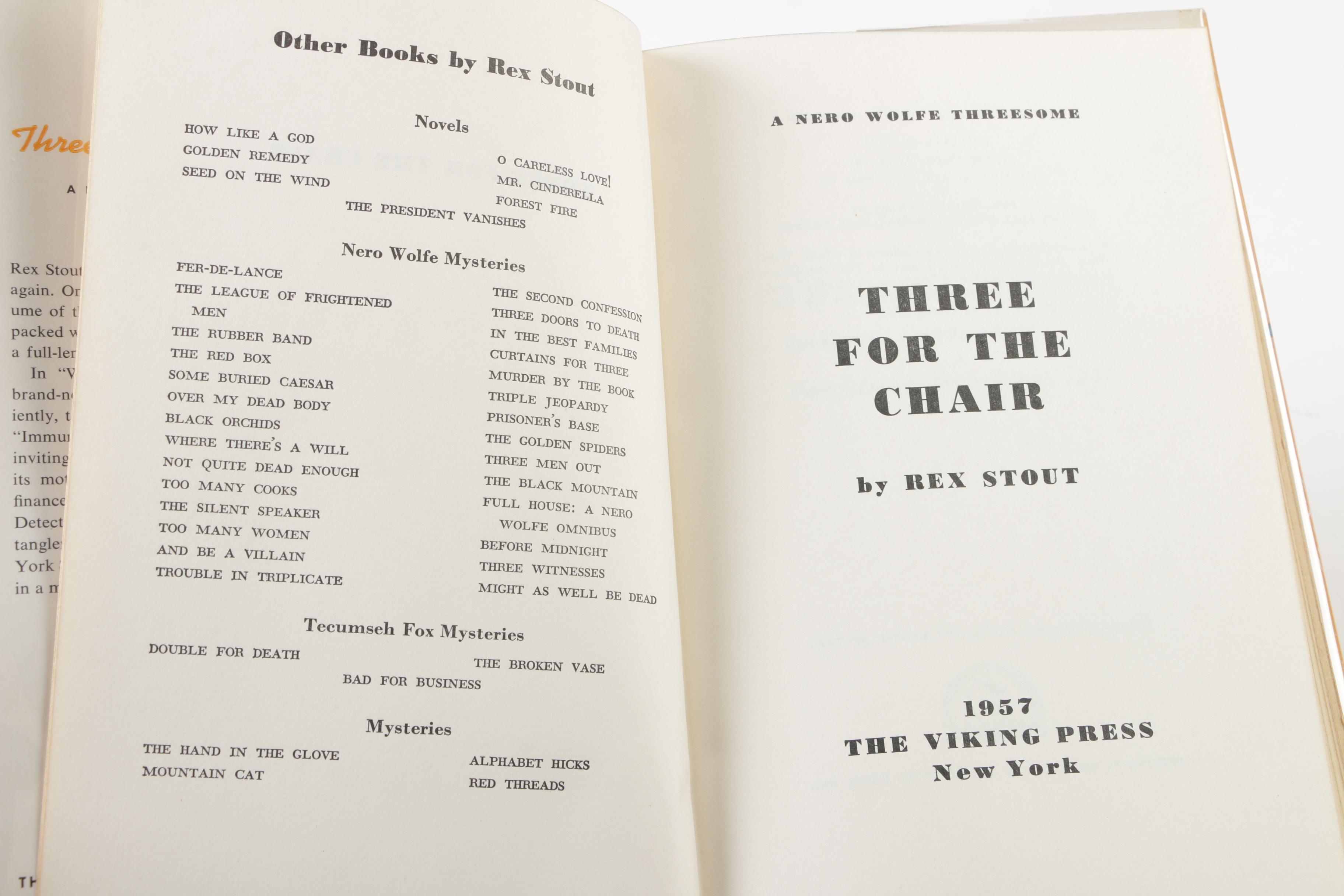 Vintage "Nero Wolfe Threesomes" Books by Rex Stout