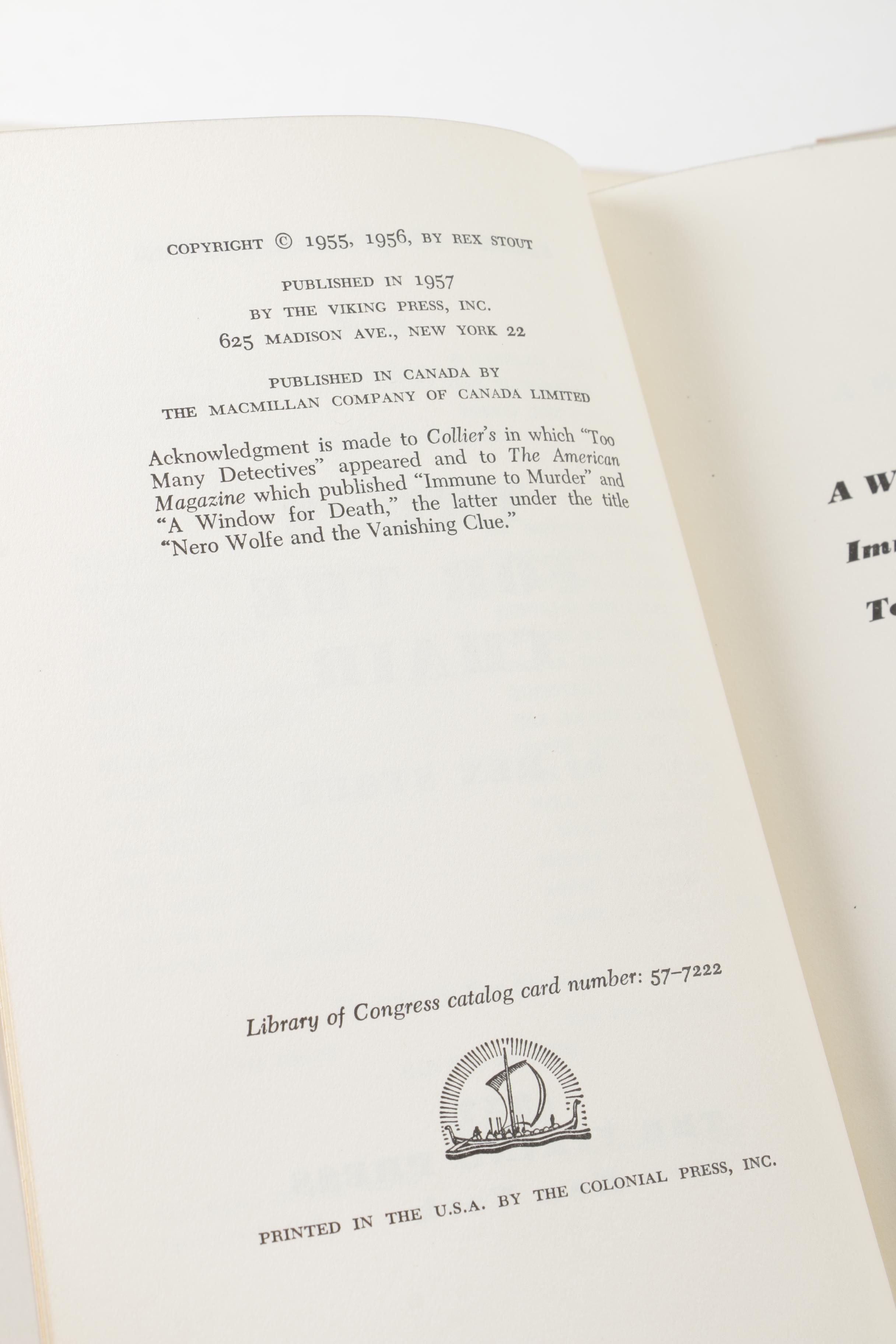 Vintage "Nero Wolfe Threesomes" Books by Rex Stout