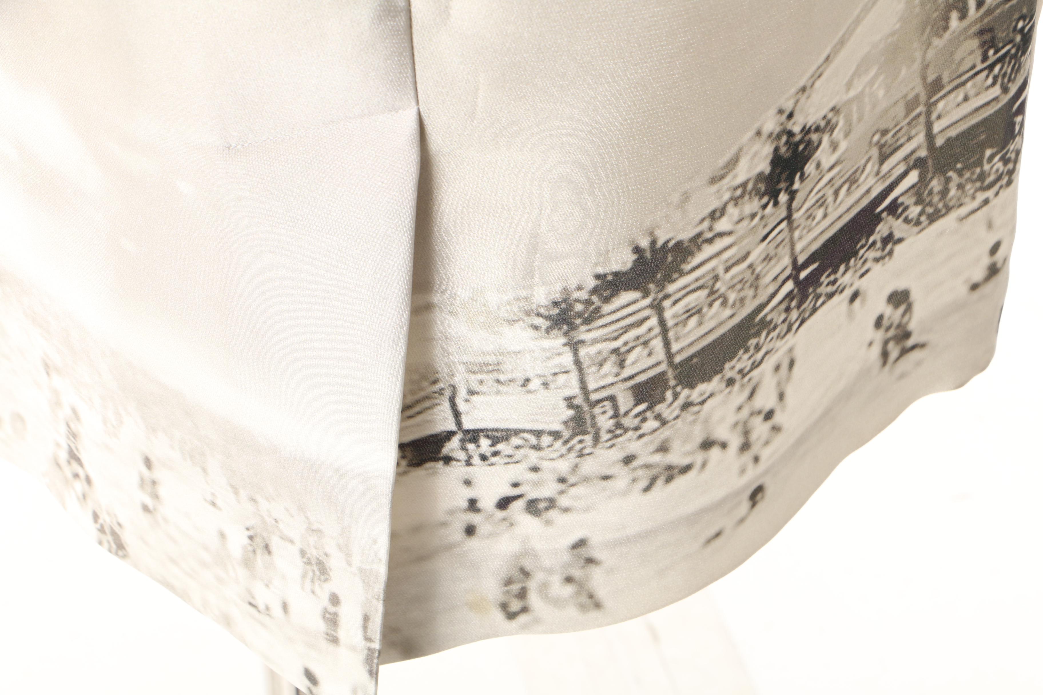Prada Spring 2010 Ready to Wear Collection Silk Blend Transcription Print Skirt