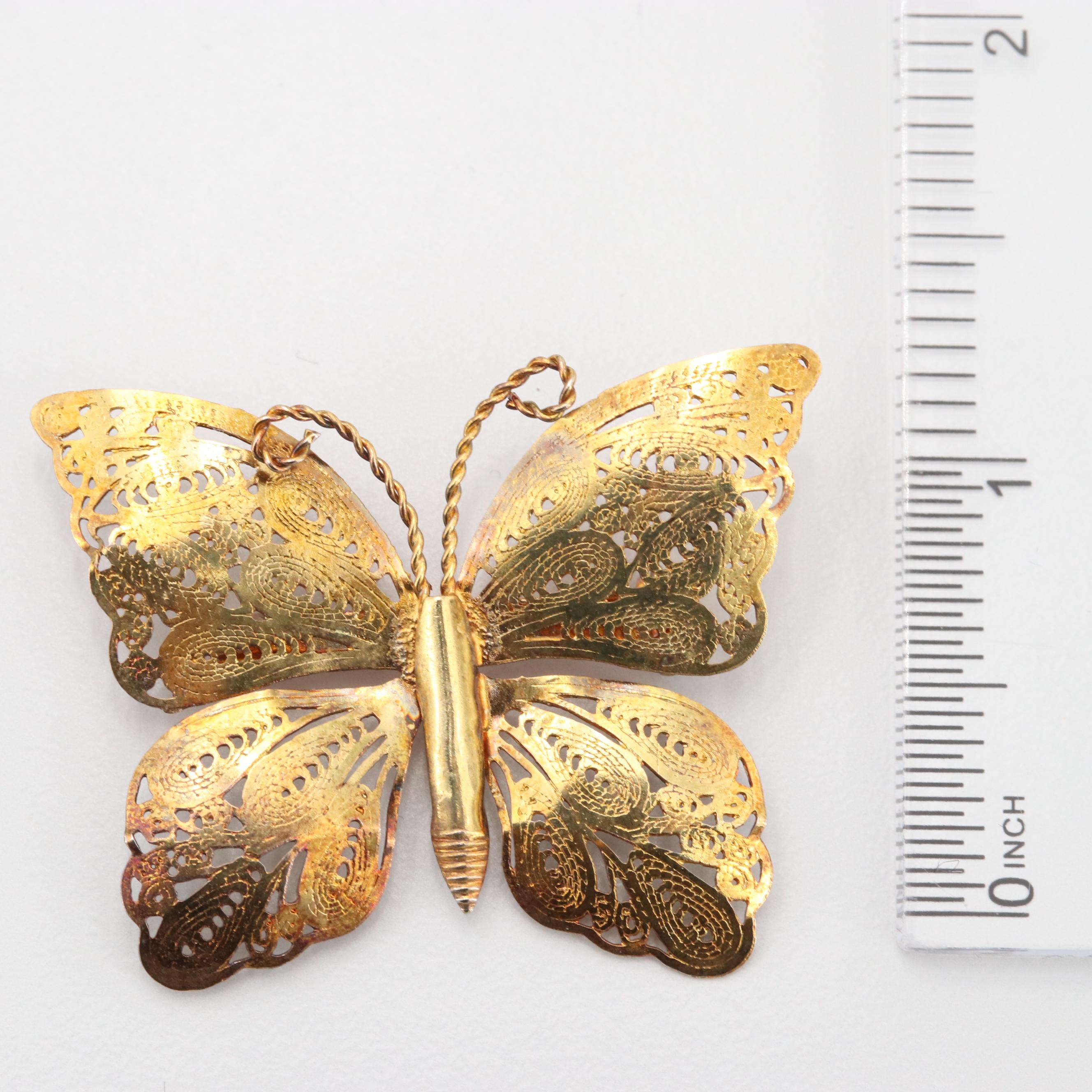 Vintage Gold Tone Mother of Pearl, Enamel and Glass Jewelry