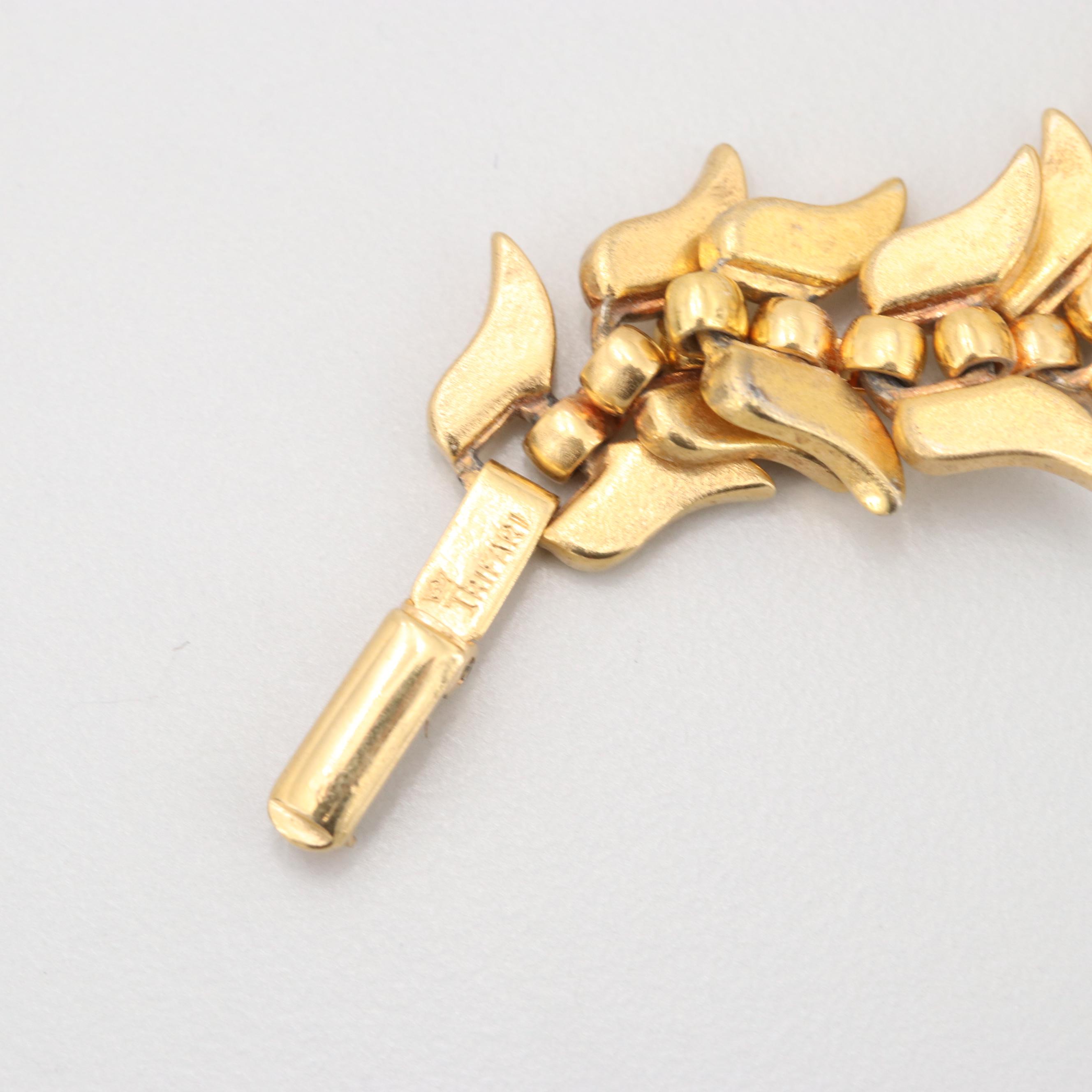 Assortment of Gold Tone Foilback Jewelry Including Scarf Clips