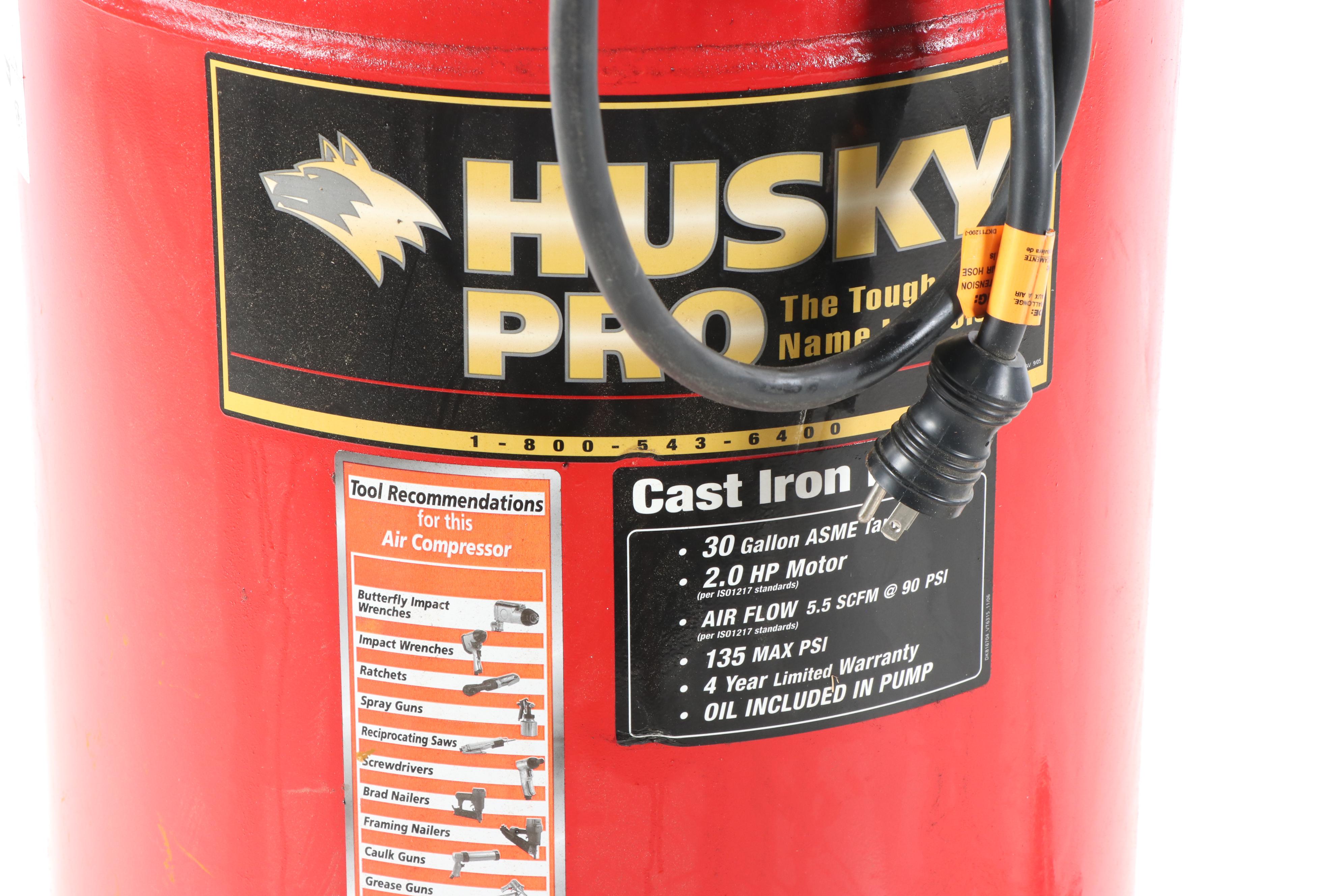 Husky Pro 30 Gallon Rolling Air Compressor