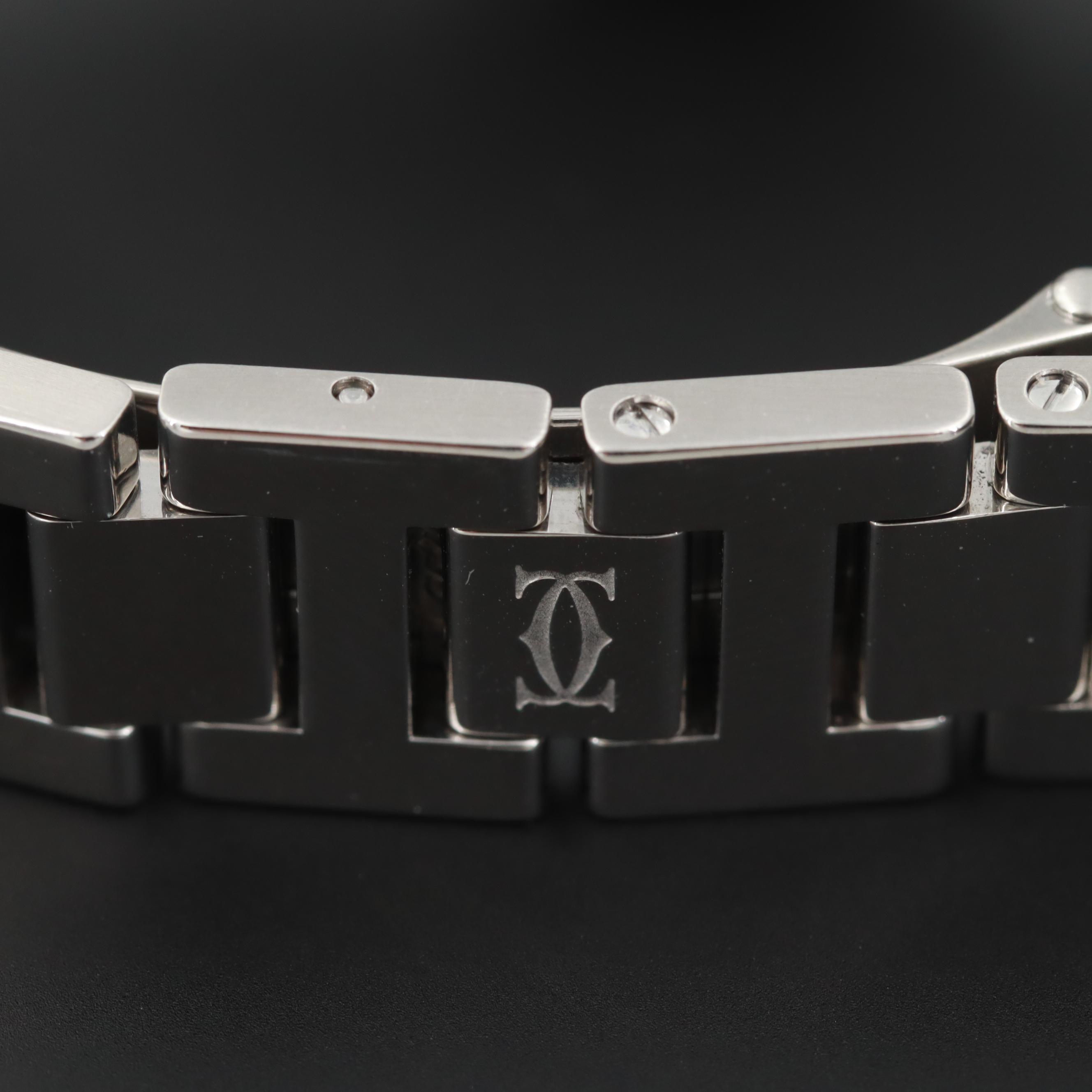 Pasha de Cartier Watch With Diamond Bezel and Synthetic Sapphire Crown