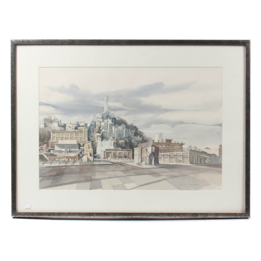 Marlon Malcom Watercolor Painting "Front Street"