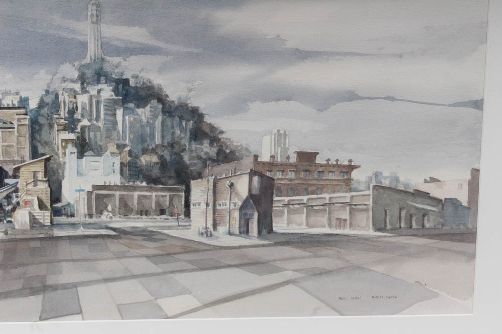 Marlon Malcom Watercolor Painting "Front Street"