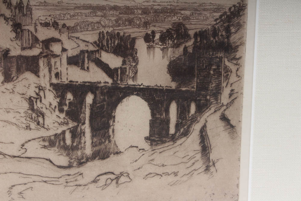 Joseph Pennell Etching "St. Martin Bridge, Toledo"