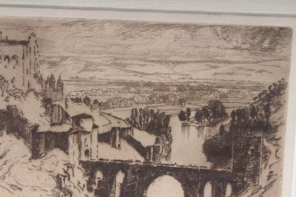 Joseph Pennell Etching "St. Martin Bridge, Toledo"