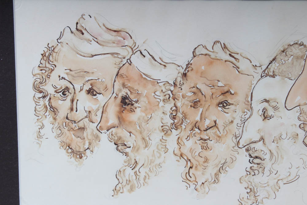 Chaim Gross Watercolor Painting