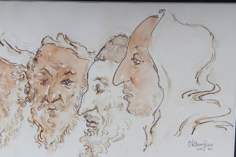 Chaim Gross Watercolor Painting