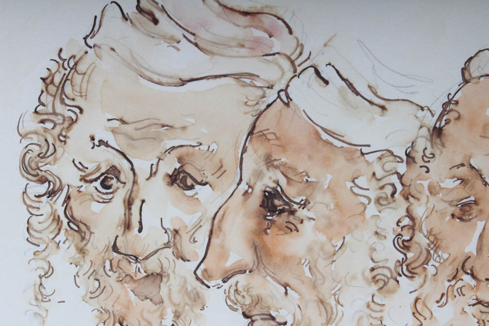 Chaim Gross Watercolor Painting