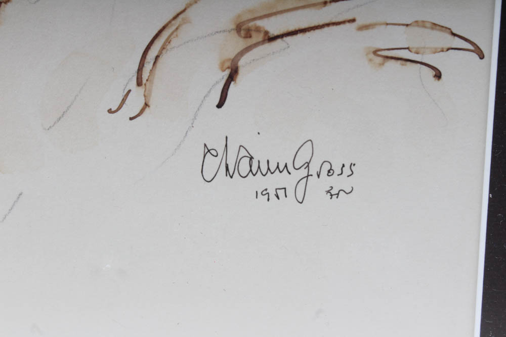 Chaim Gross Watercolor Painting