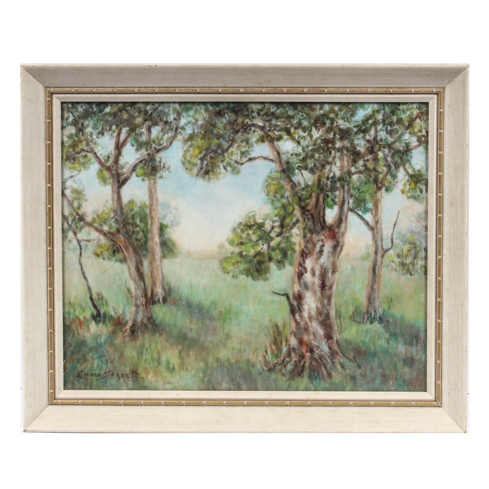 Emma Starrett Pastoral Landscape Oil Painting