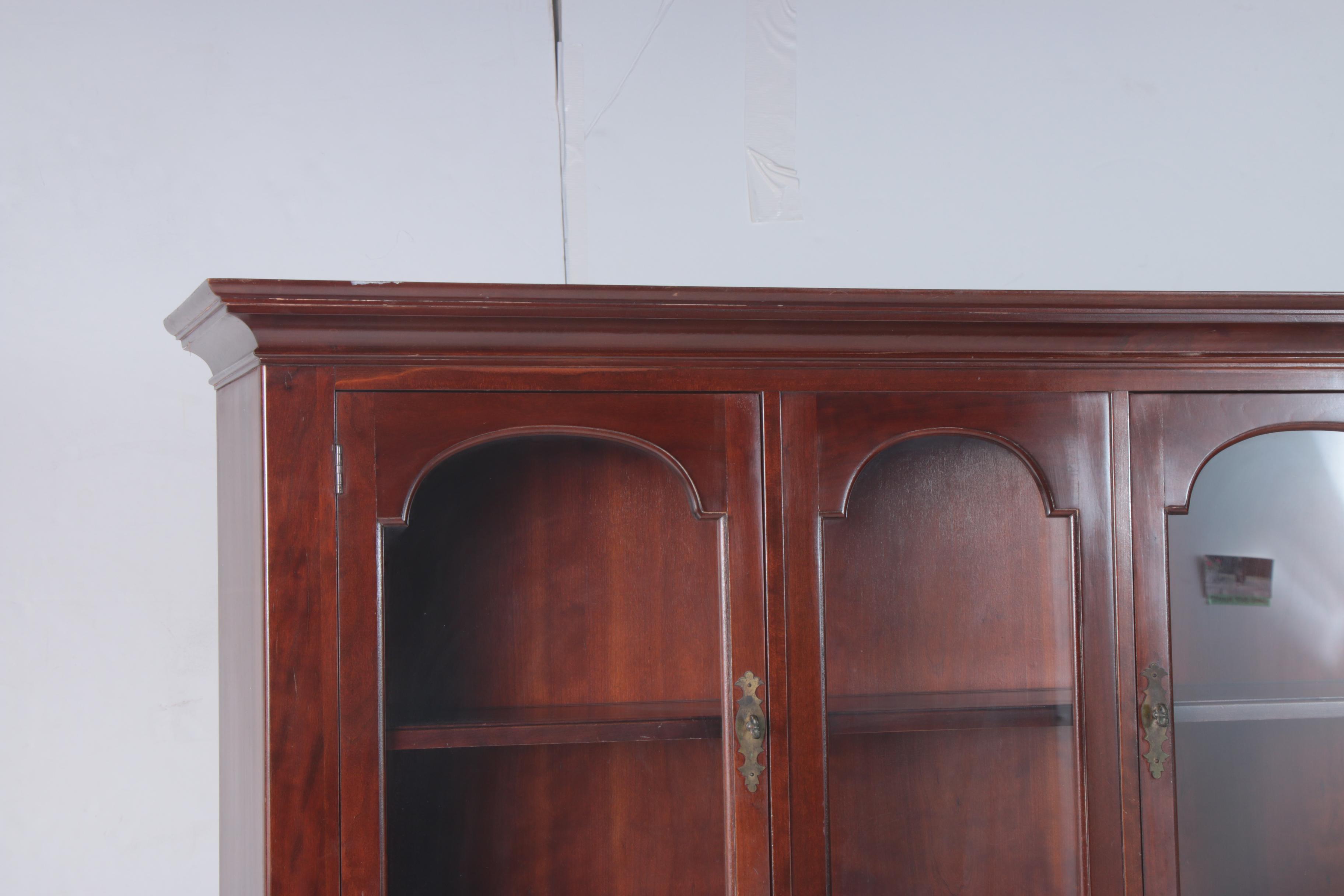 Chippendale Style Cherrywood Stepback Cupboard, 20th Century