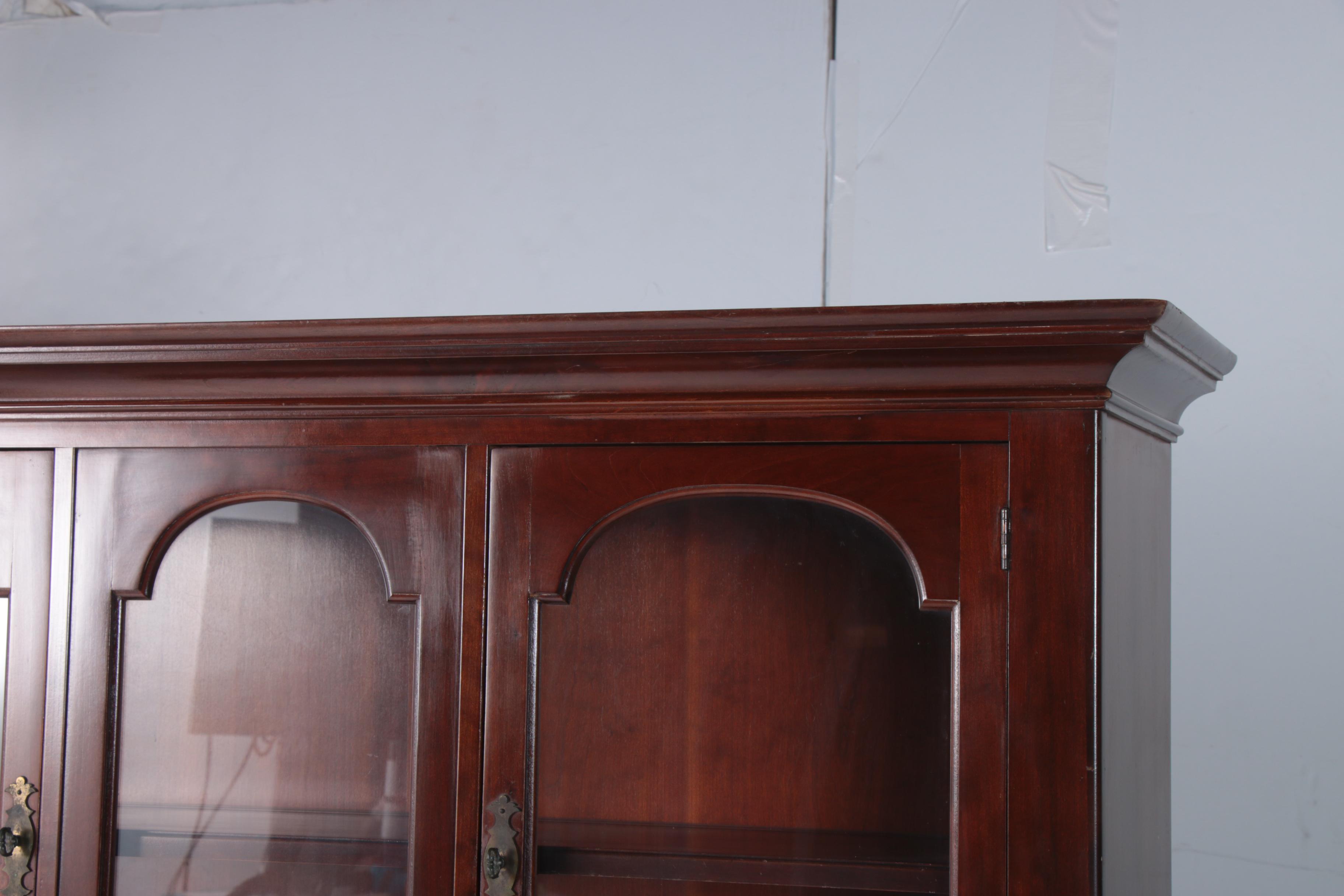 Chippendale Style Cherrywood Stepback Cupboard, 20th Century