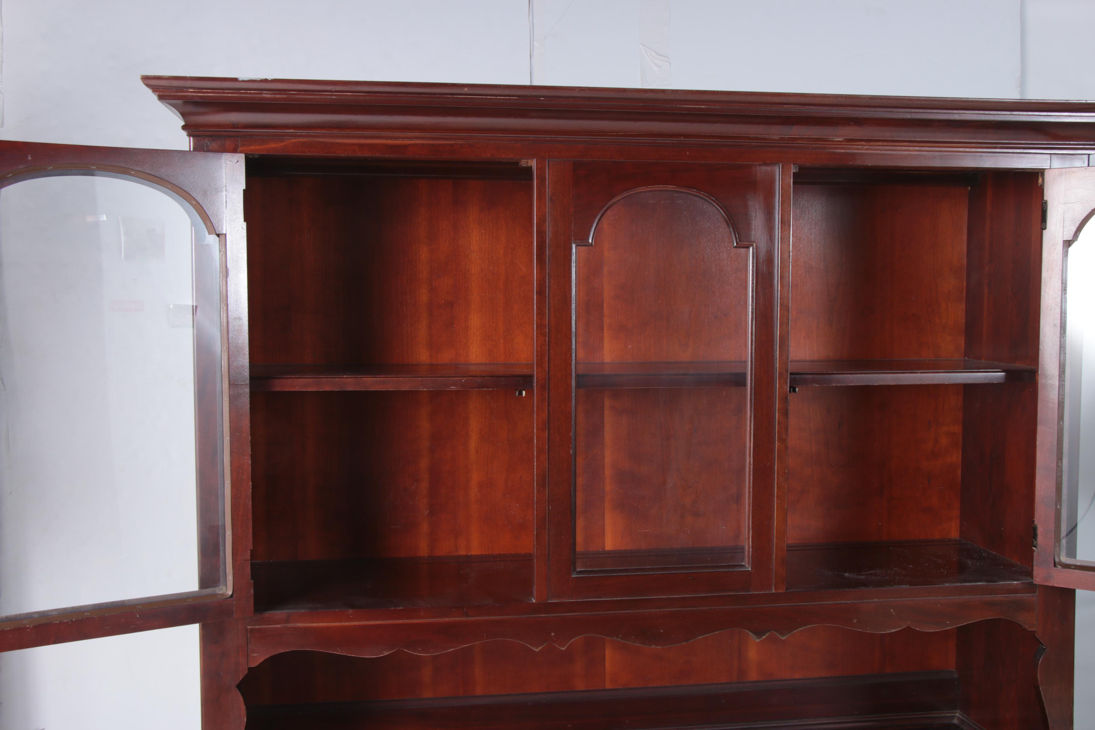 Chippendale Style Cherrywood Stepback Cupboard, 20th Century