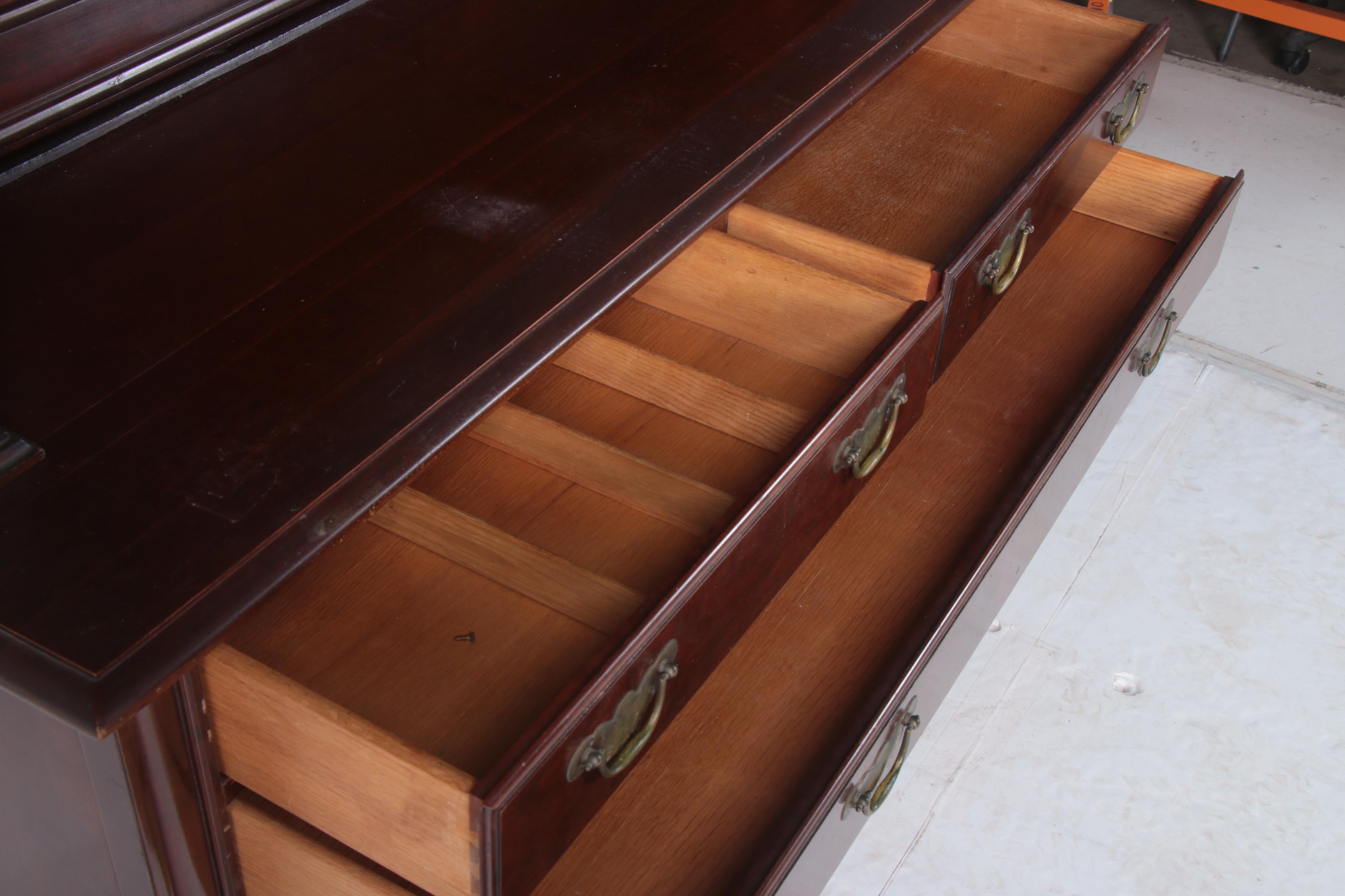 Chippendale Style Cherrywood Stepback Cupboard, 20th Century