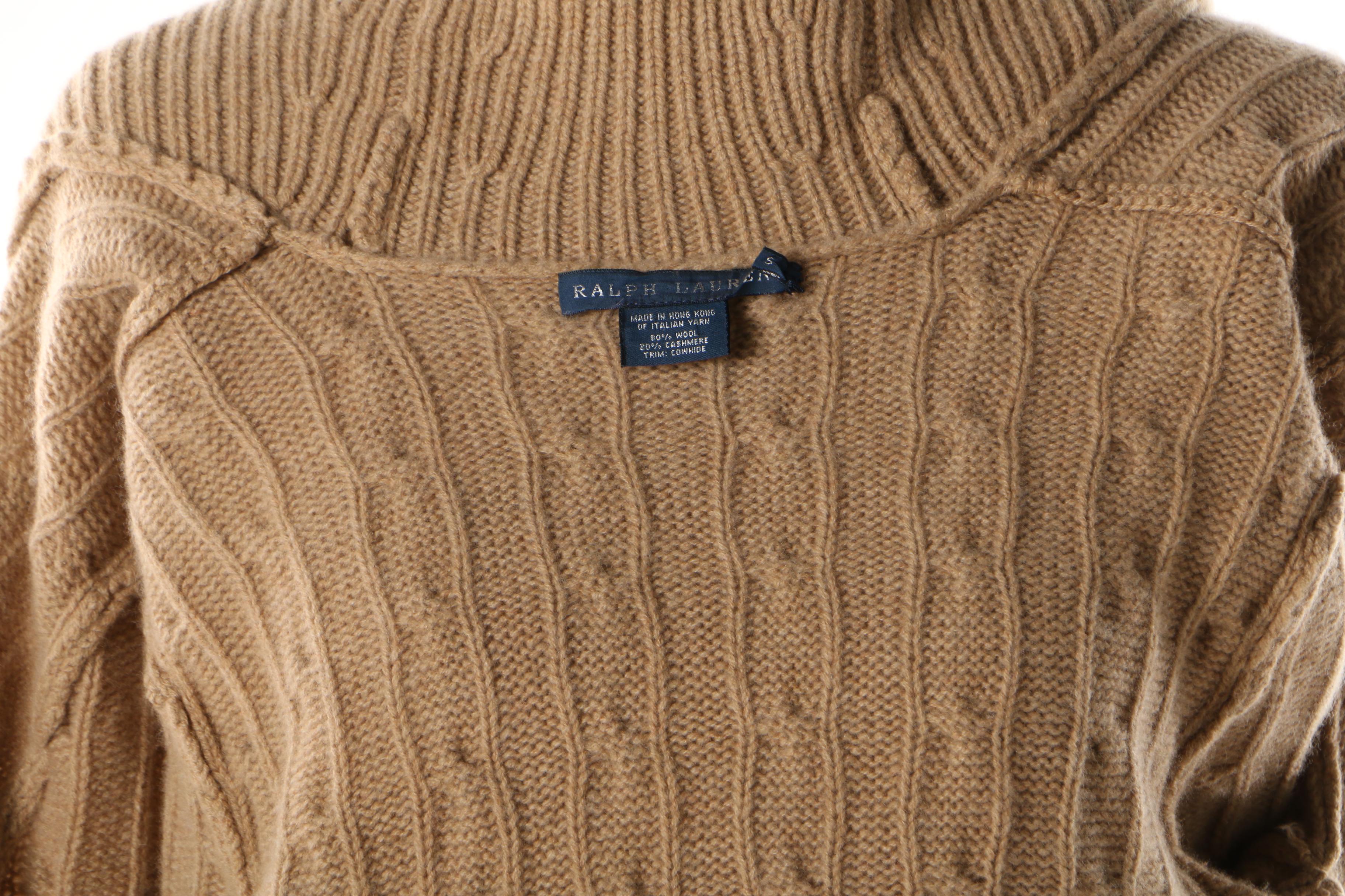 Ralph Lauren Wool and Cashmere Blend Cable Knit Cardigan