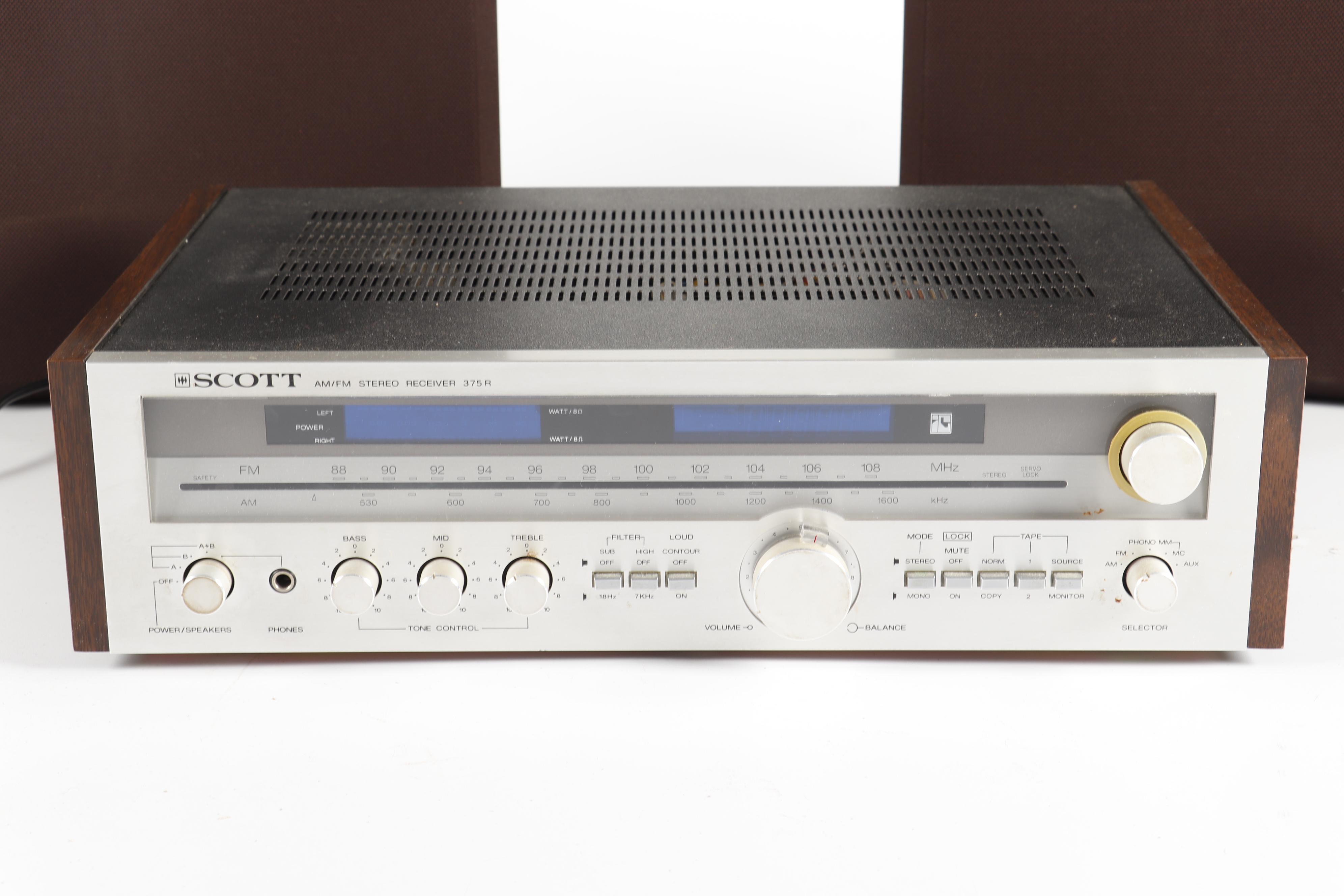 Scott 375R AM/FM Stereo Receiver with Jensen System 400 Speaker System
