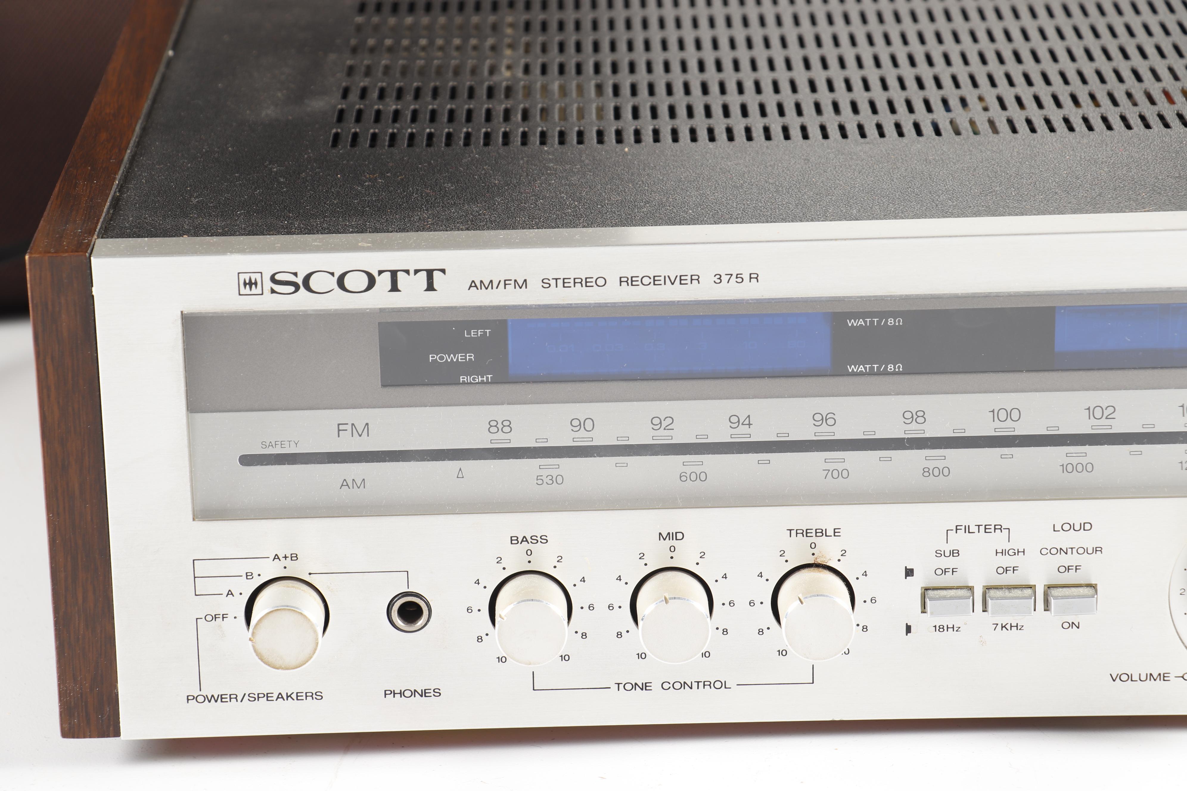 Scott 375R AM/FM Stereo Receiver with Jensen System 400 Speaker System