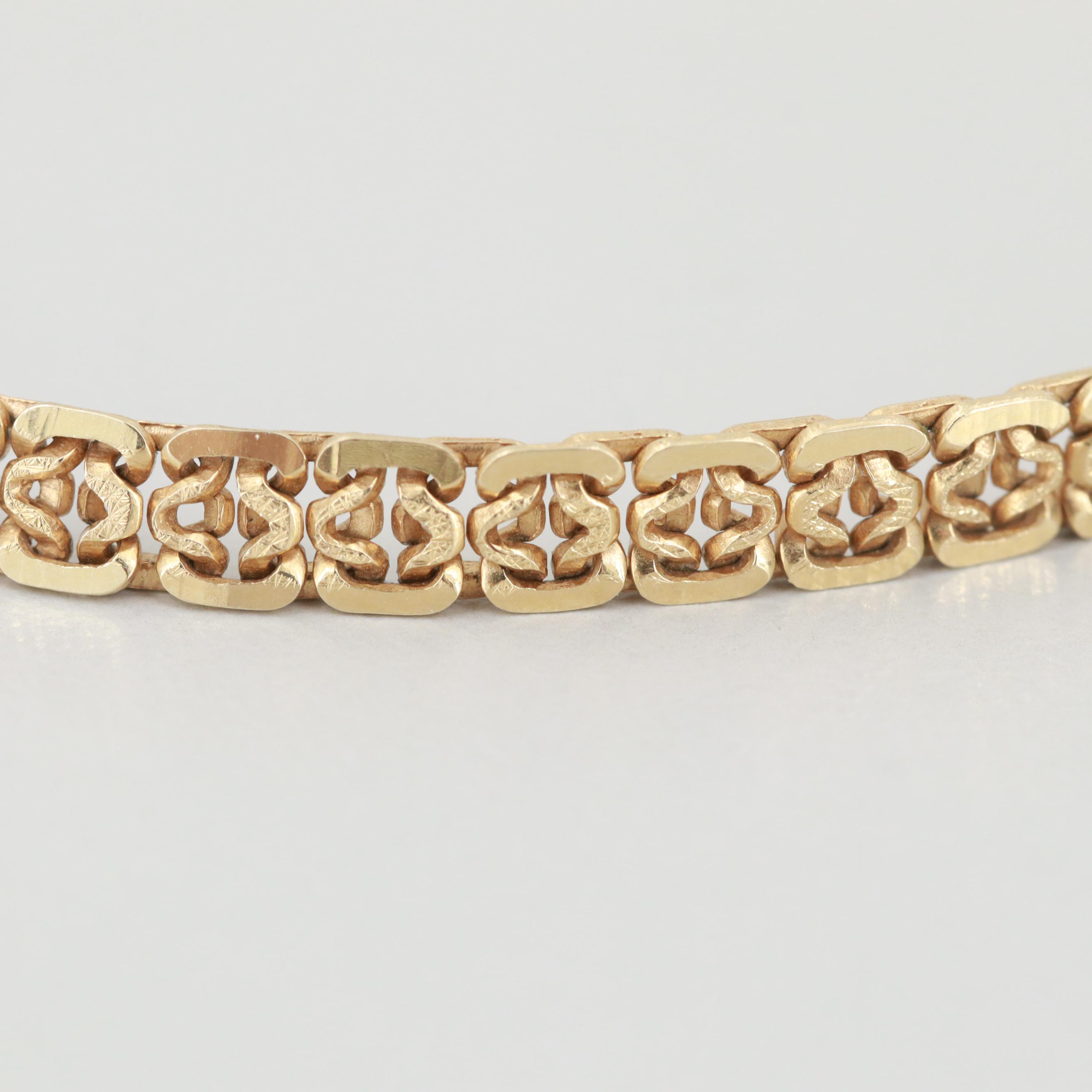 Italian 14K Yellow Gold Fancy Link Bracelet