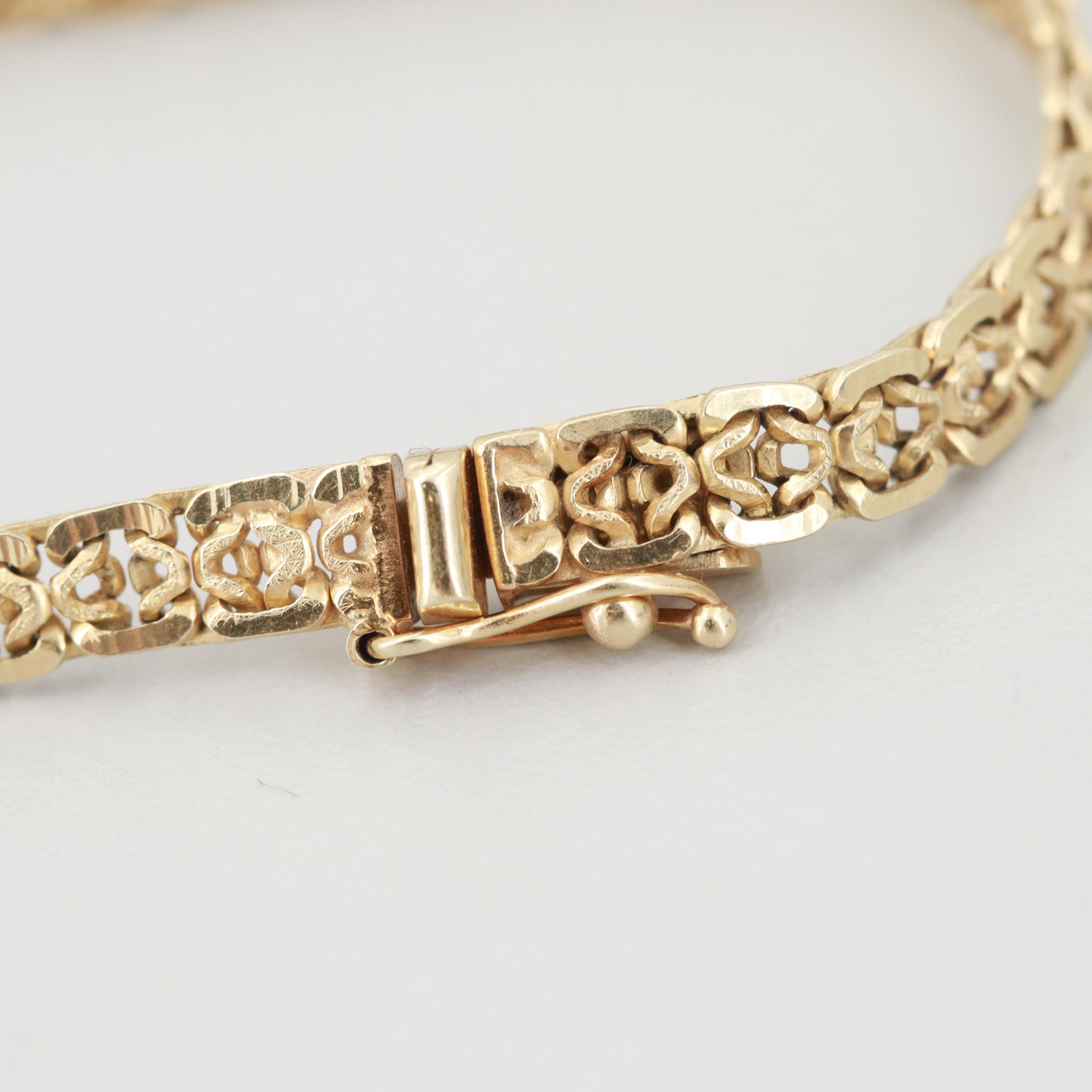 Italian 14K Yellow Gold Fancy Link Bracelet