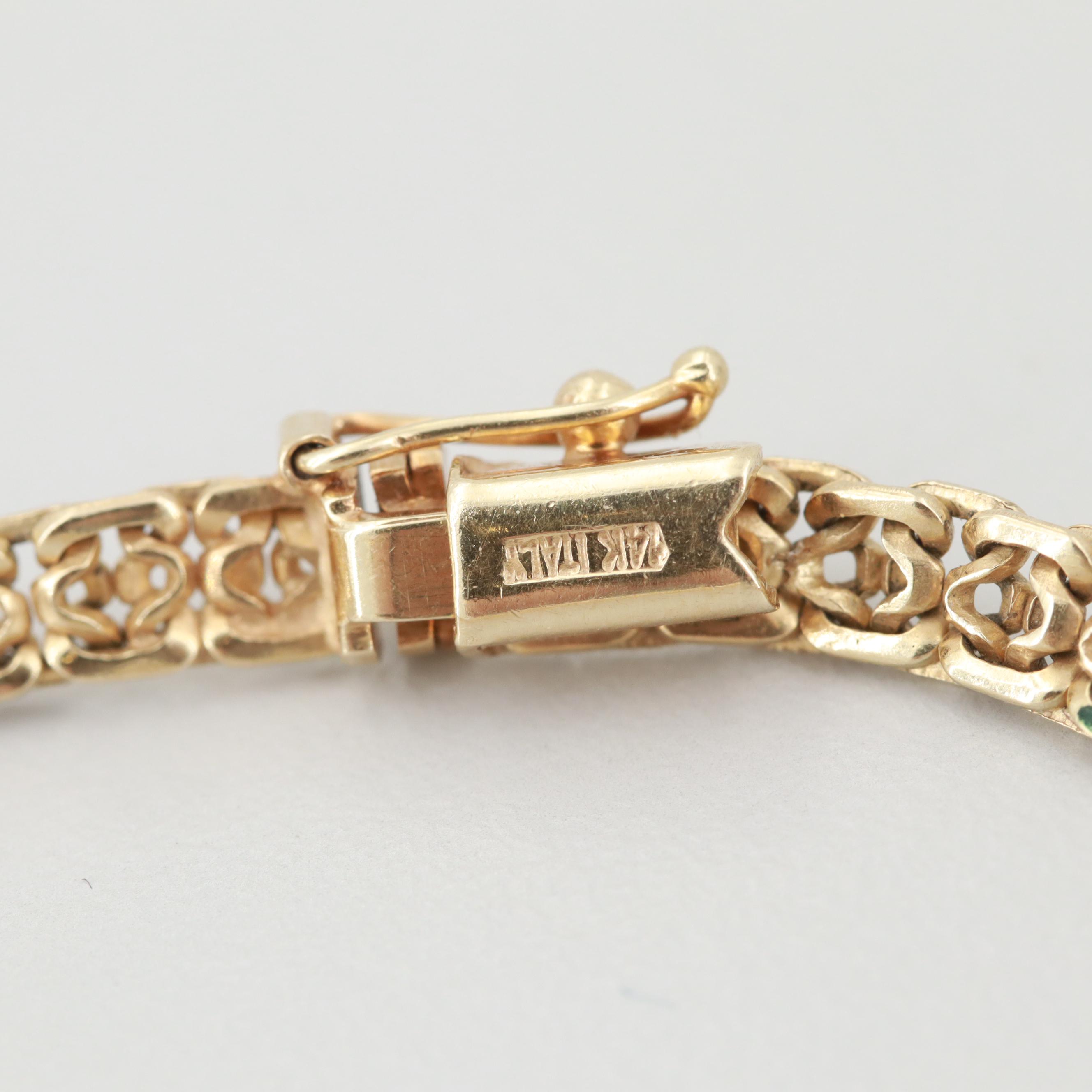 Italian 14K Yellow Gold Fancy Link Bracelet