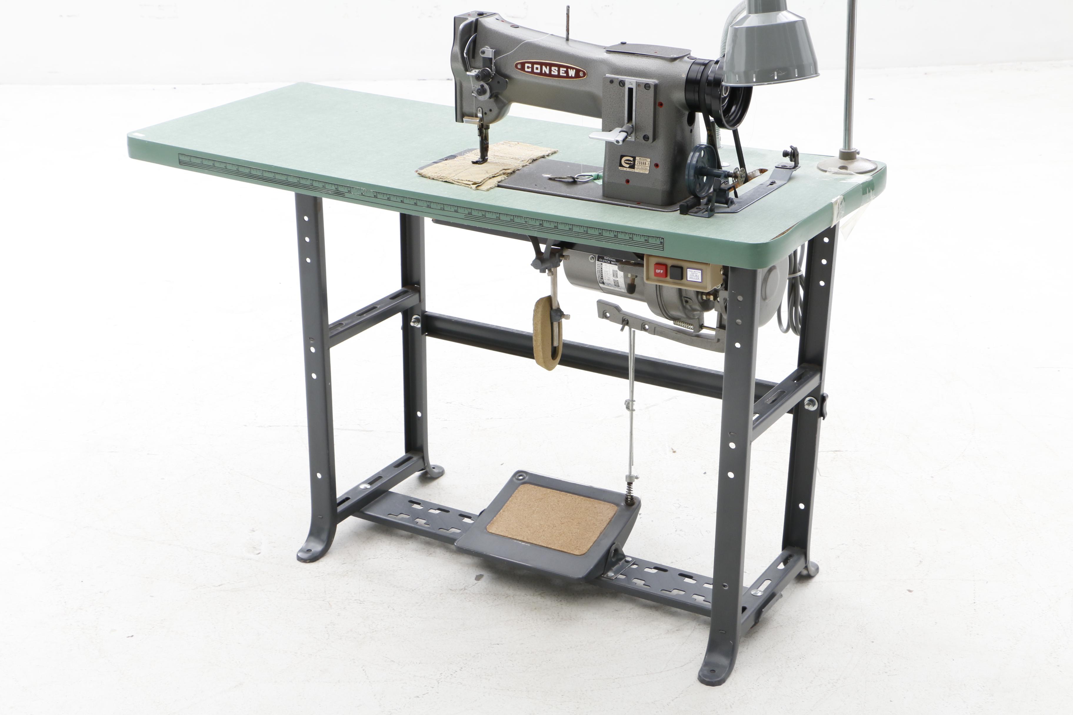 Consew 206RB-1 Sewing Machine and Work Table