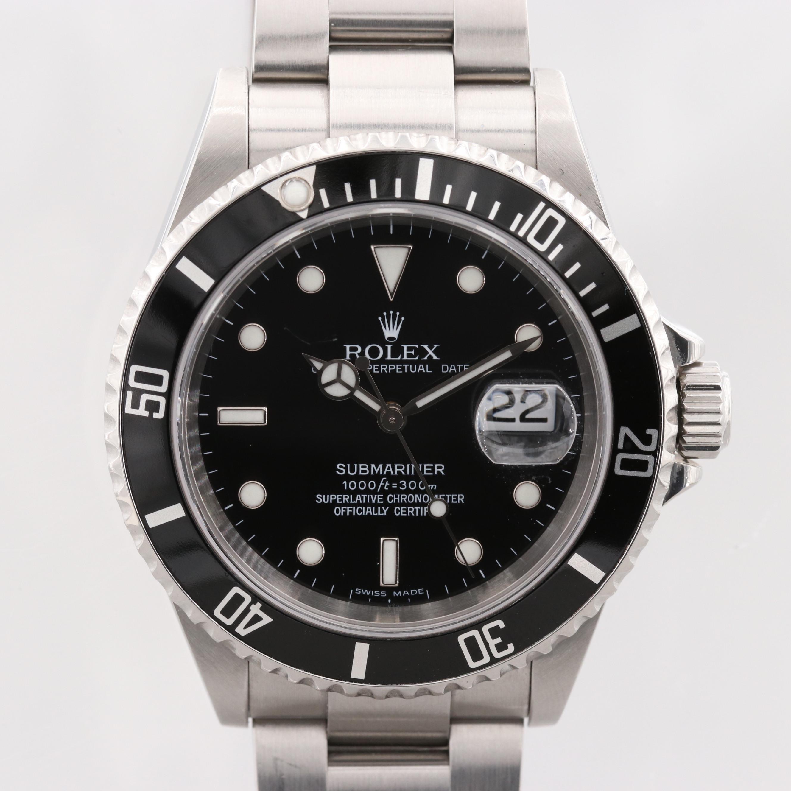 Rolex Submariner Stainless Steel Watch With Date, 2005