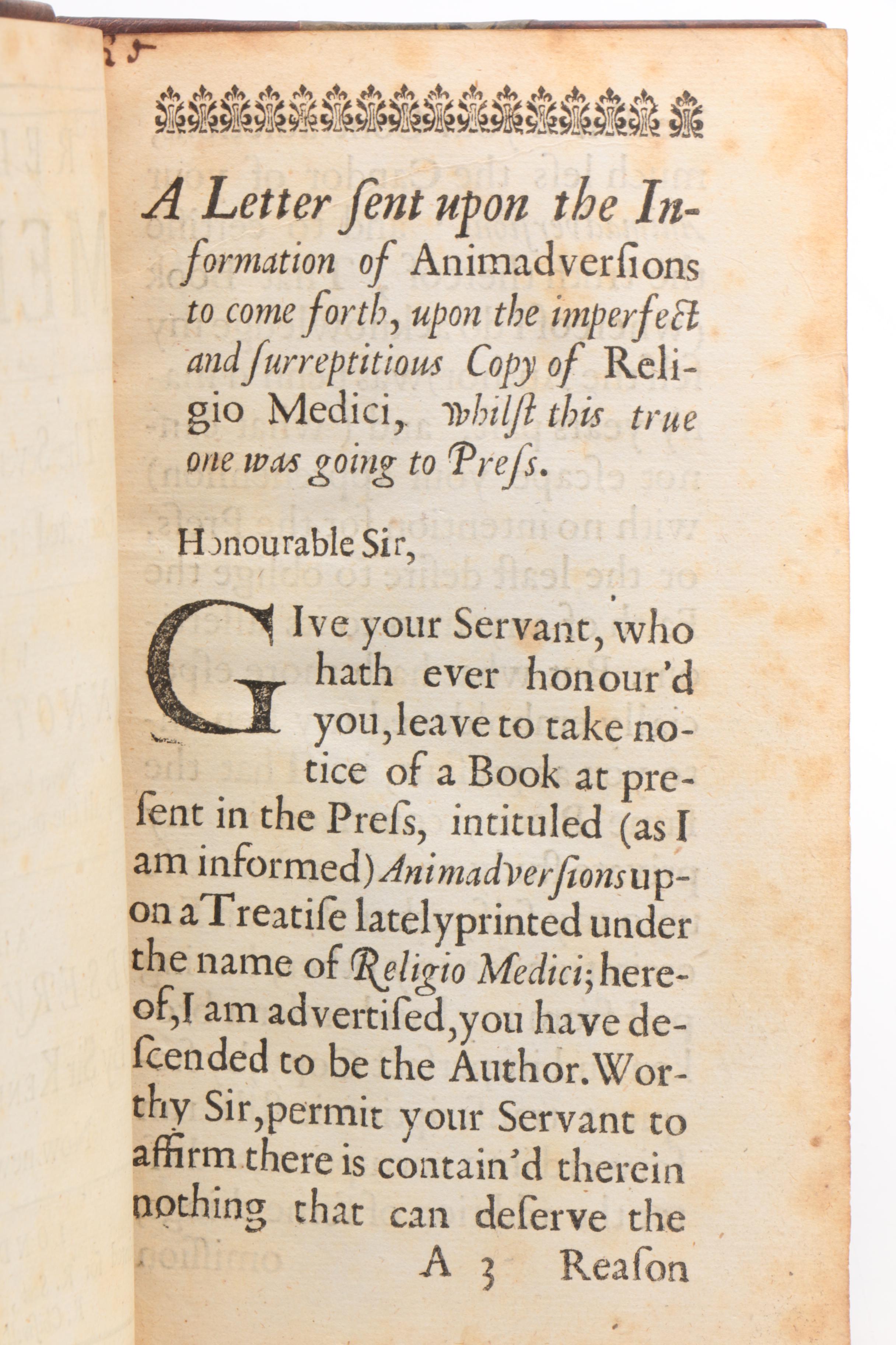 Seventh Edition "Religio Medici" by Sir Thomas Browne, 1678