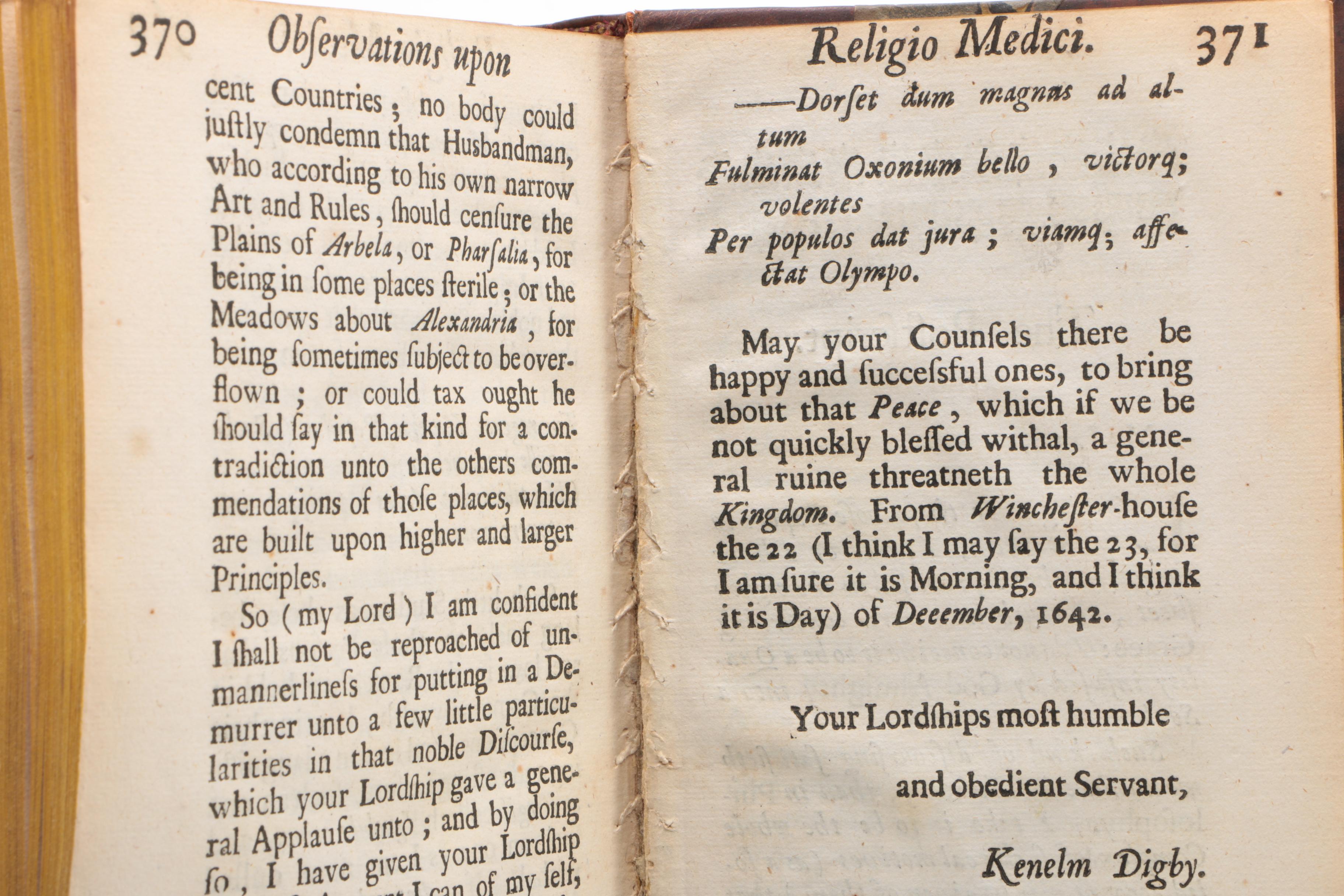 Seventh Edition "Religio Medici" by Sir Thomas Browne, 1678