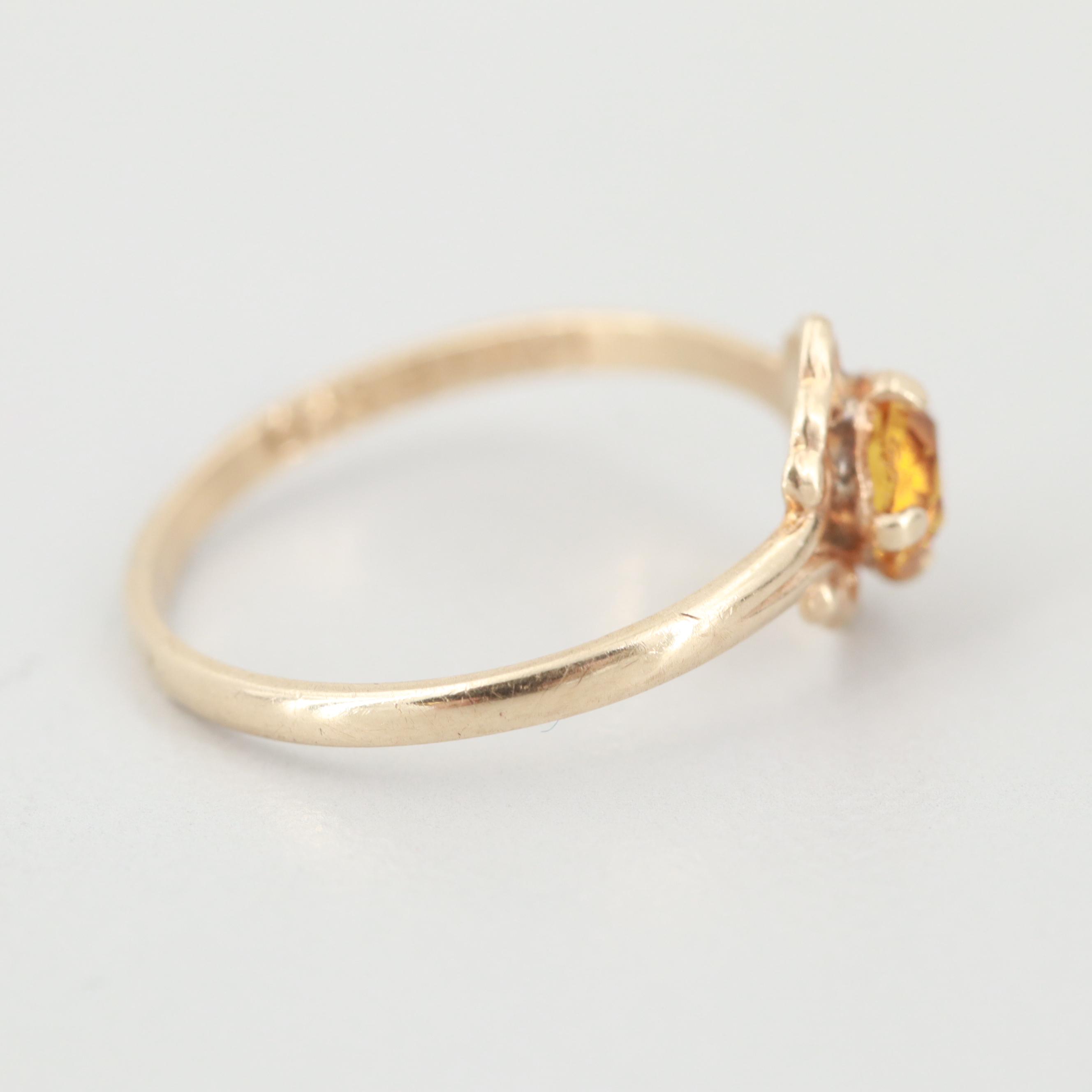 Plainville Stock Co. 10K Yellow Gold Glass Ring