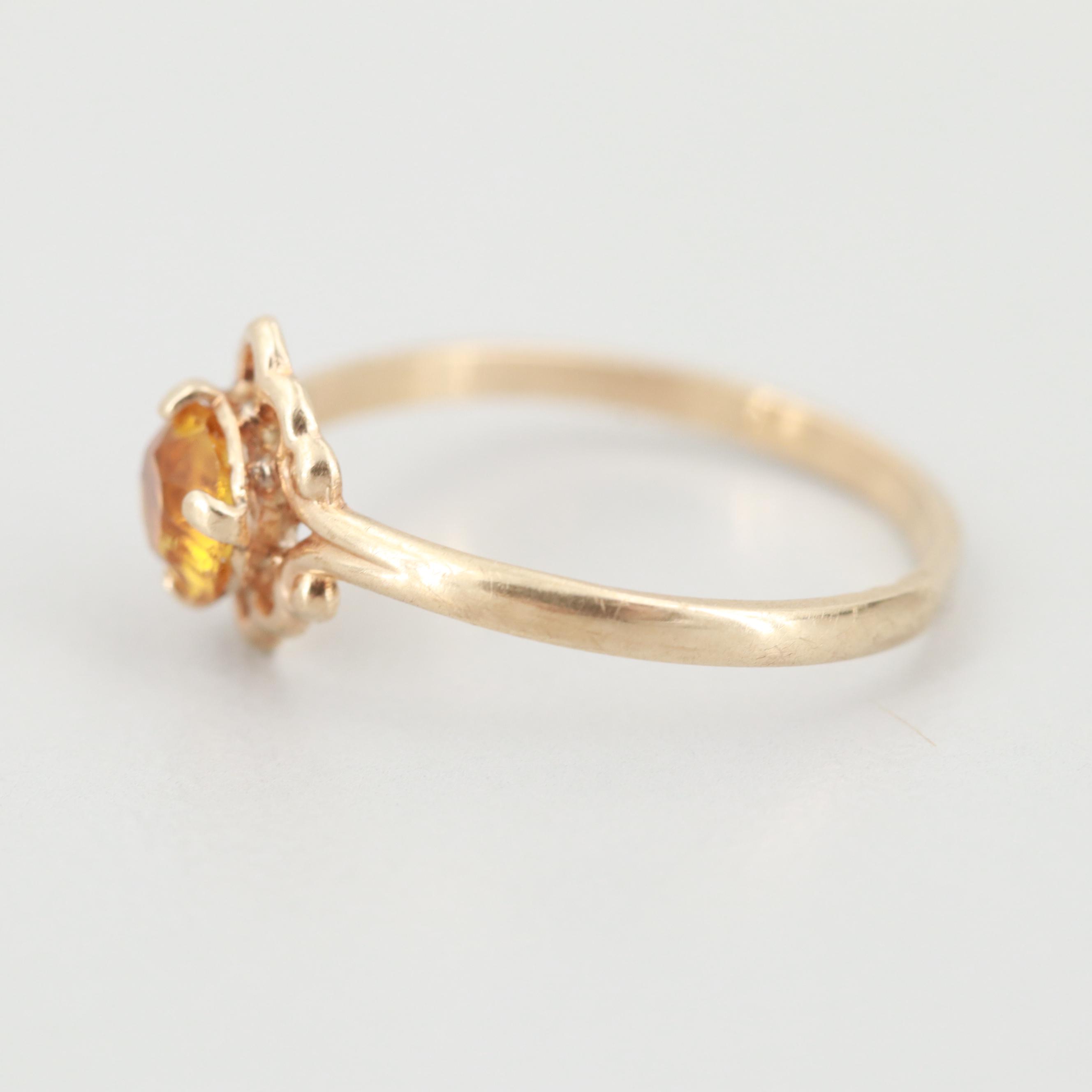 Plainville Stock Co. 10K Yellow Gold Glass Ring