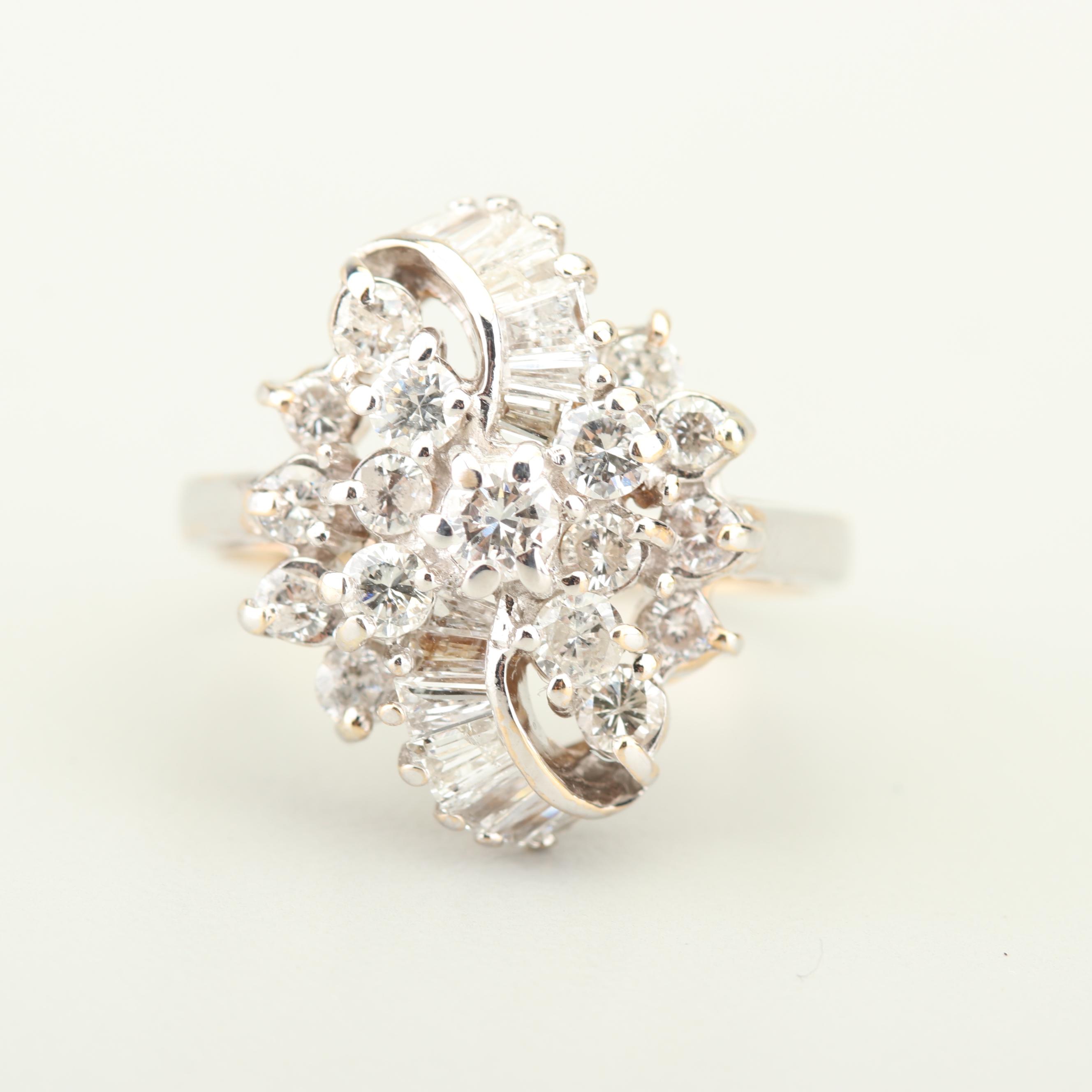 14K White Gold 2.00 CTW Diamond Ring