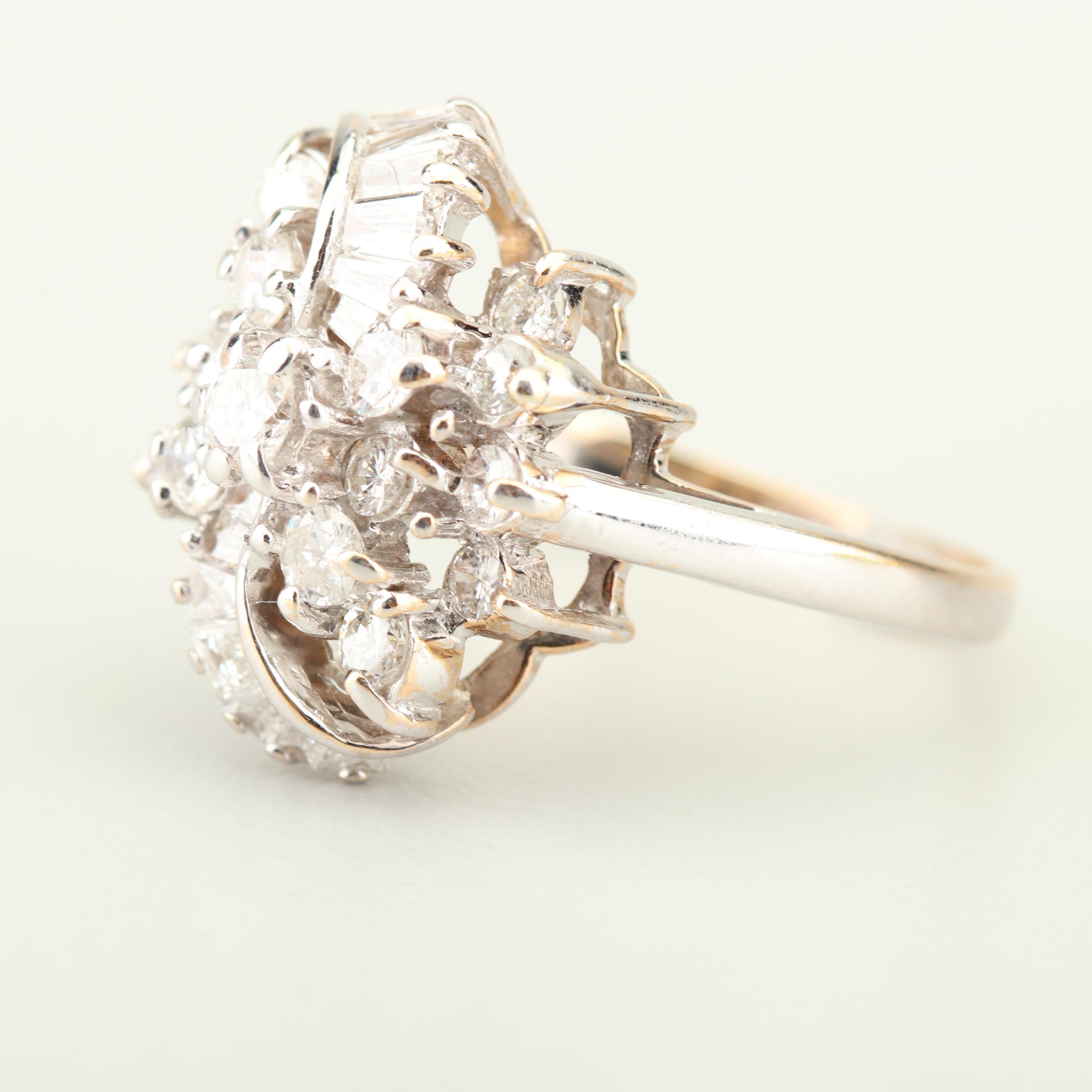 14K White Gold 2.00 CTW Diamond Ring