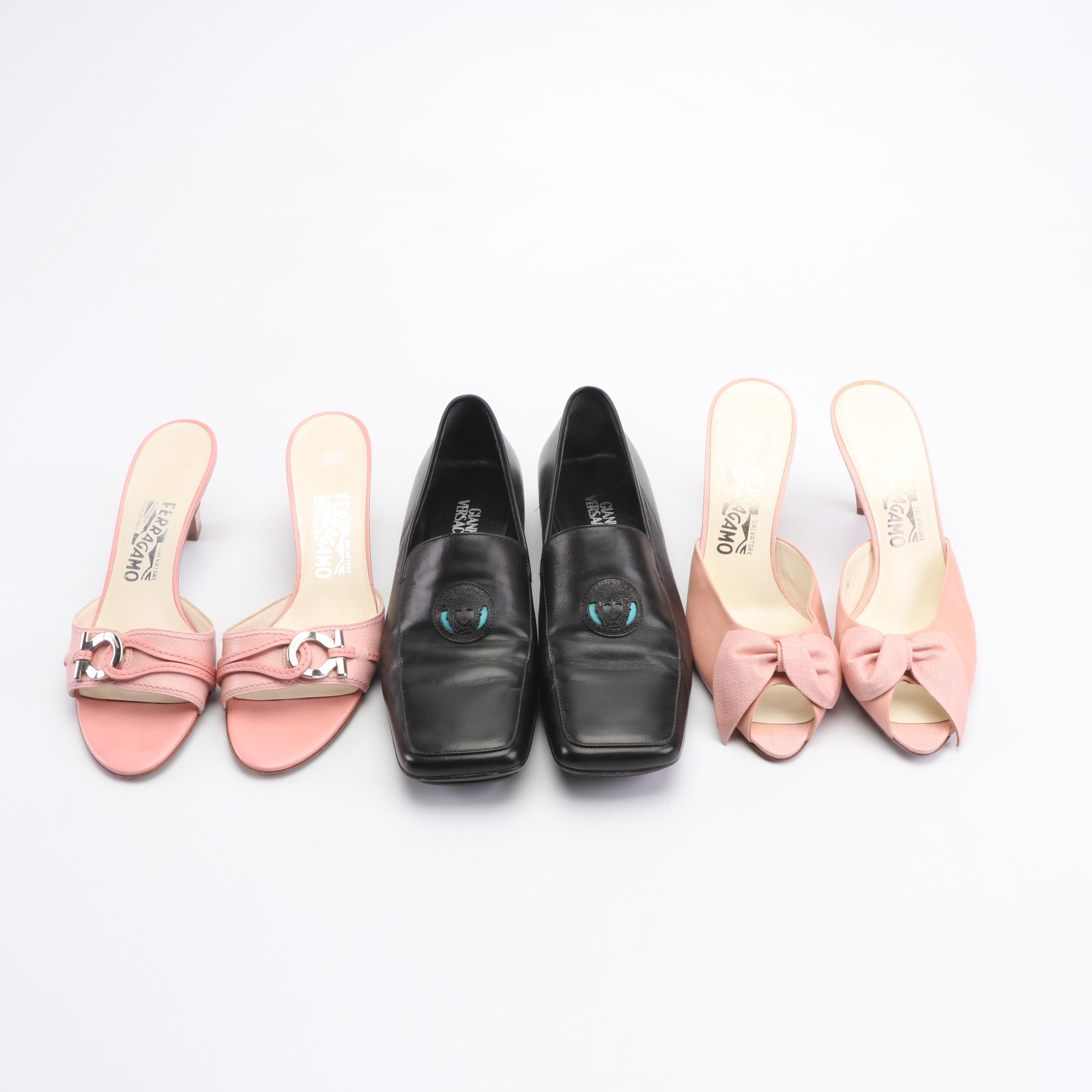 Designer Pumps, Sandals, Loafers and Mules Including Prada, Chanel, and Versace