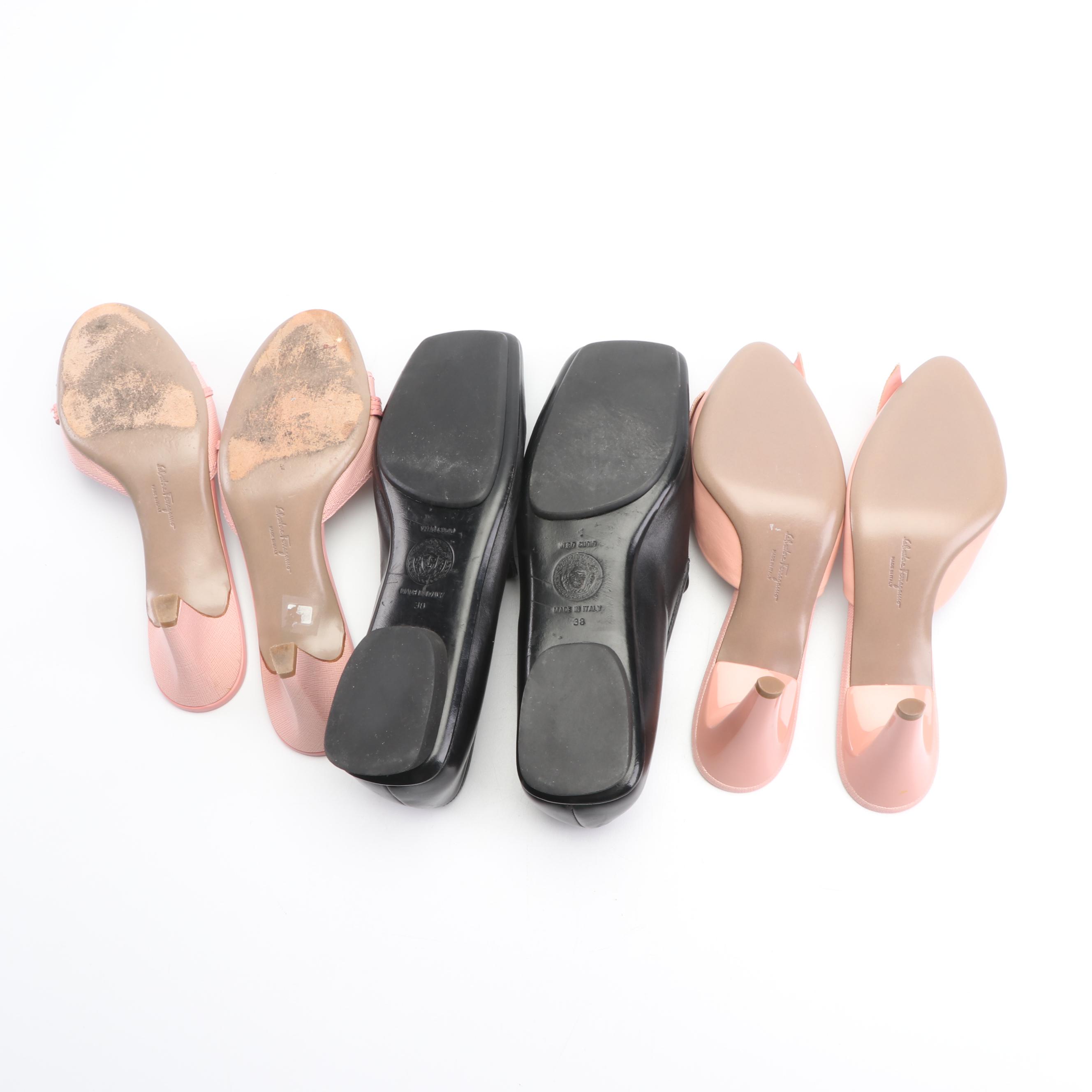 Designer Pumps, Sandals, Loafers and Mules Including Prada, Chanel, and Versace