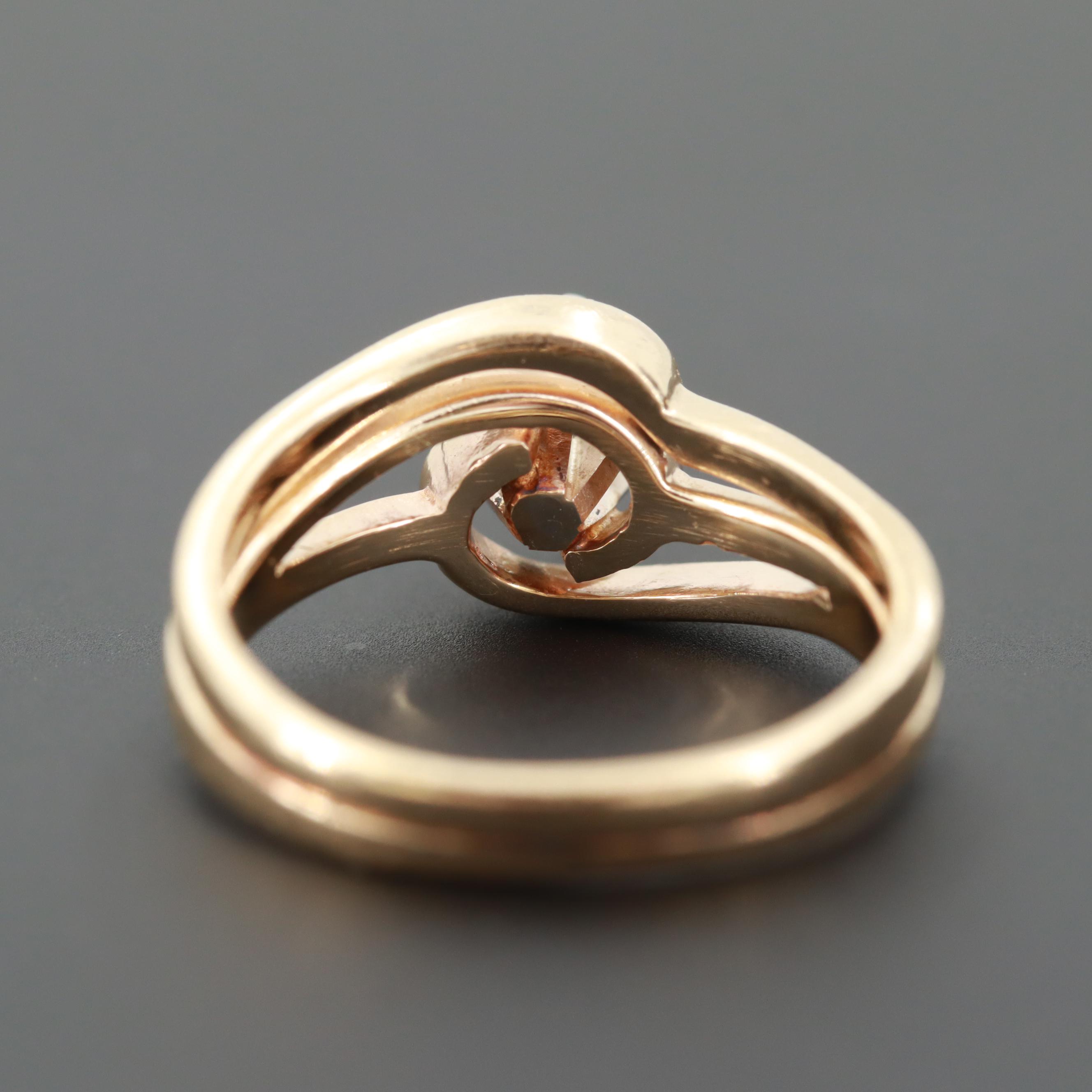 14K Yellow Gold Diamond Solitaire Ring