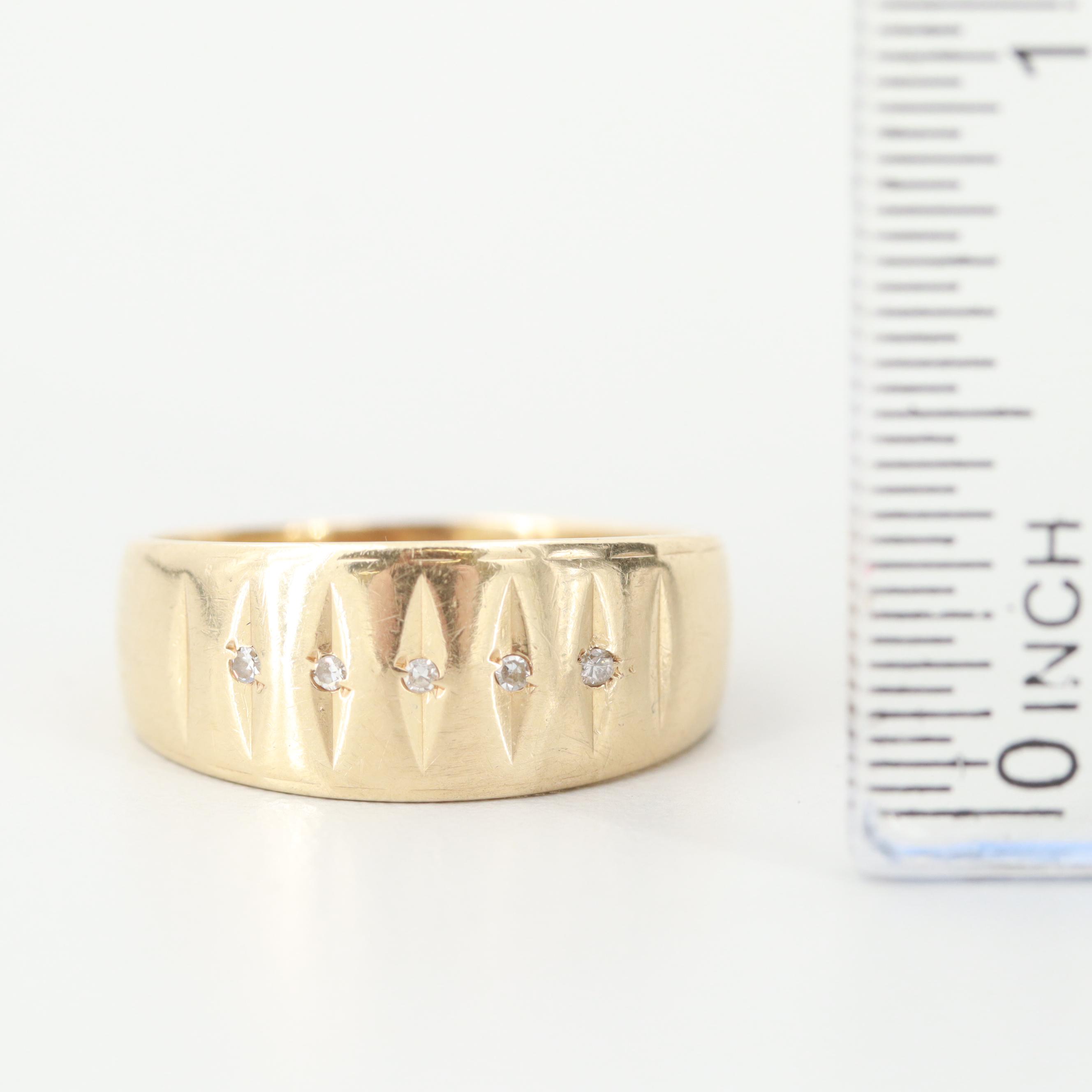 14K Yellow Gold Diamond Ring