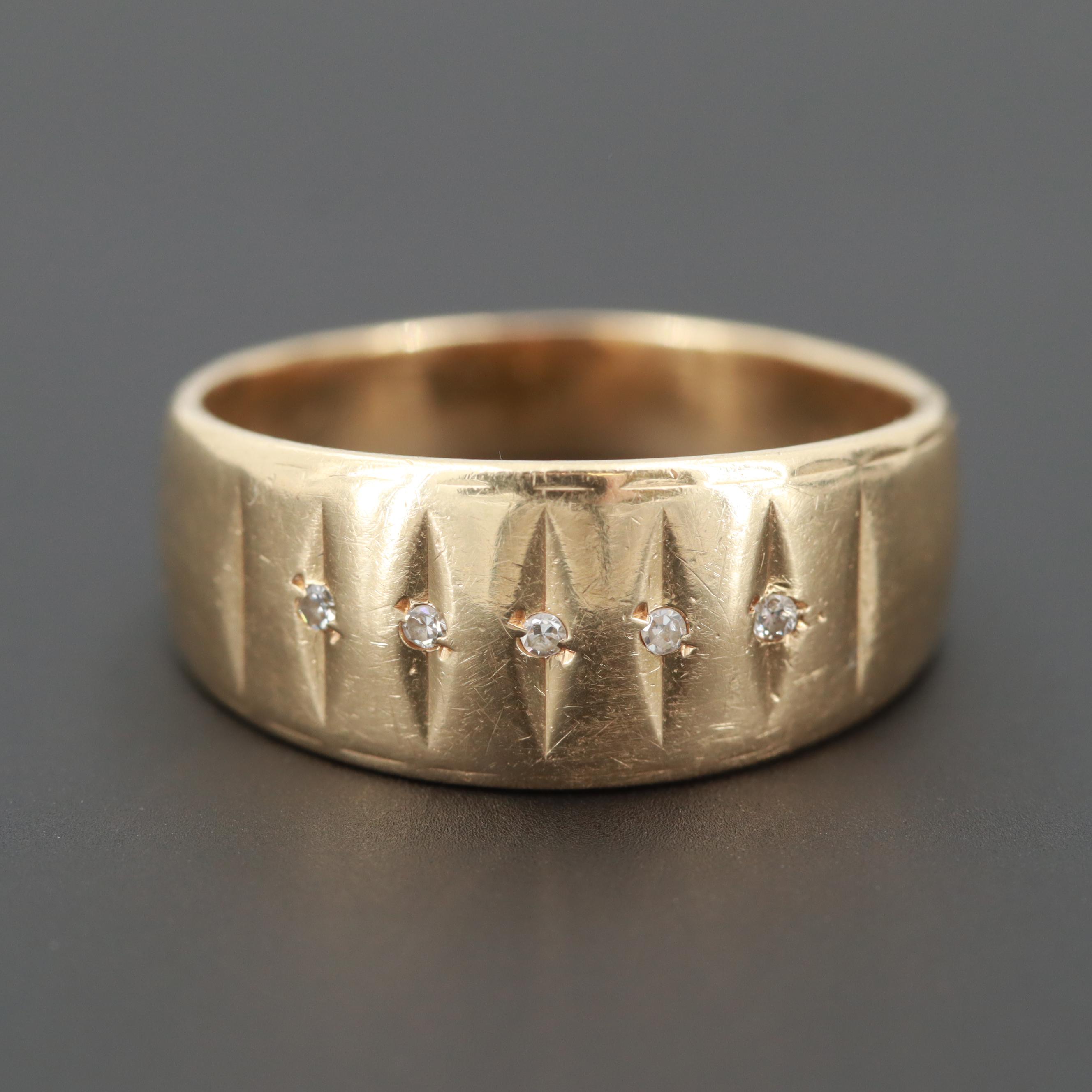 14K Yellow Gold Diamond Ring