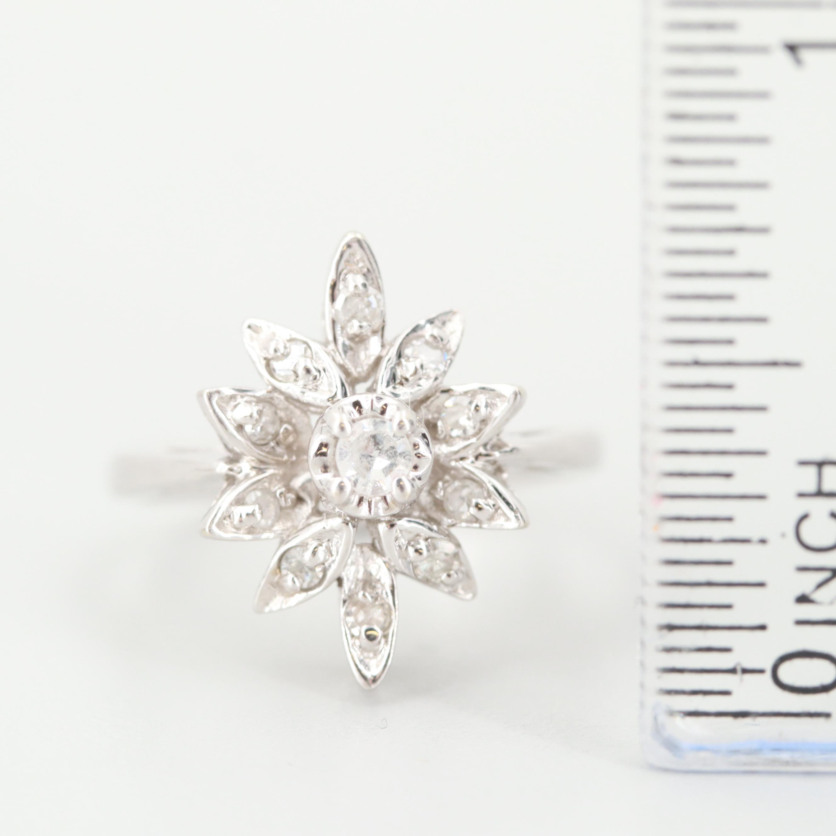 14K White Gold Diamond Ring