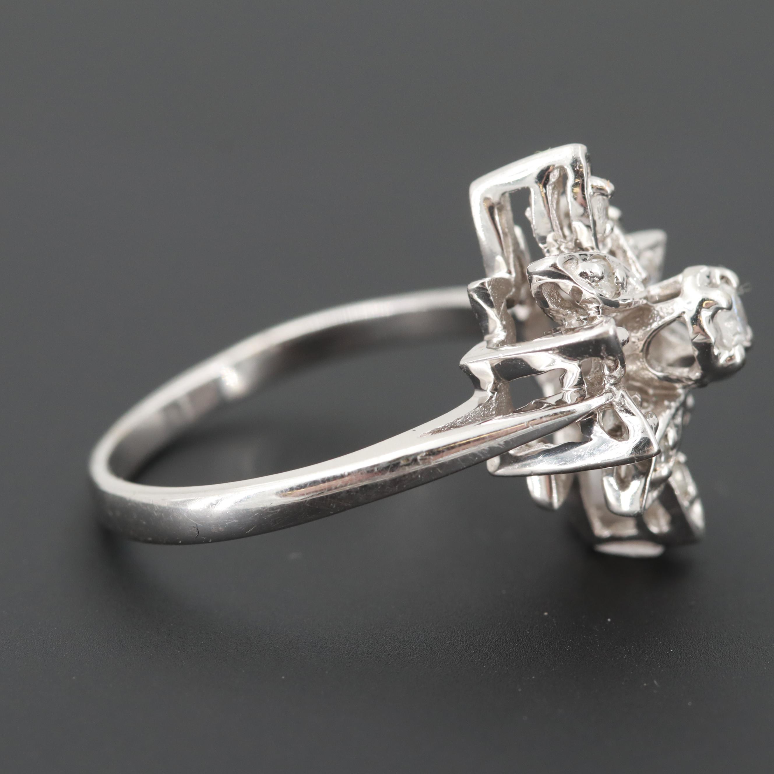 14K White Gold Diamond Ring