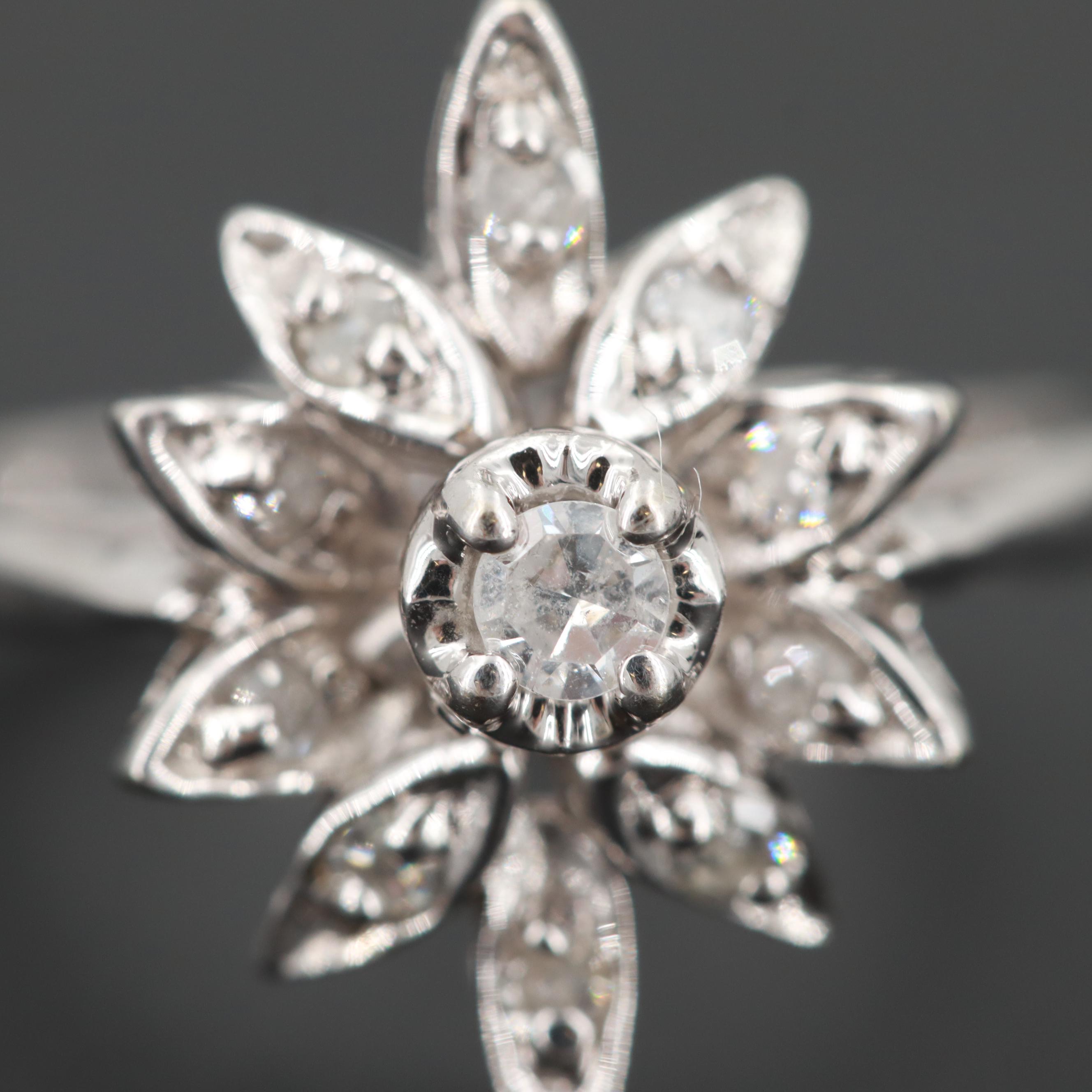 14K White Gold Diamond Ring