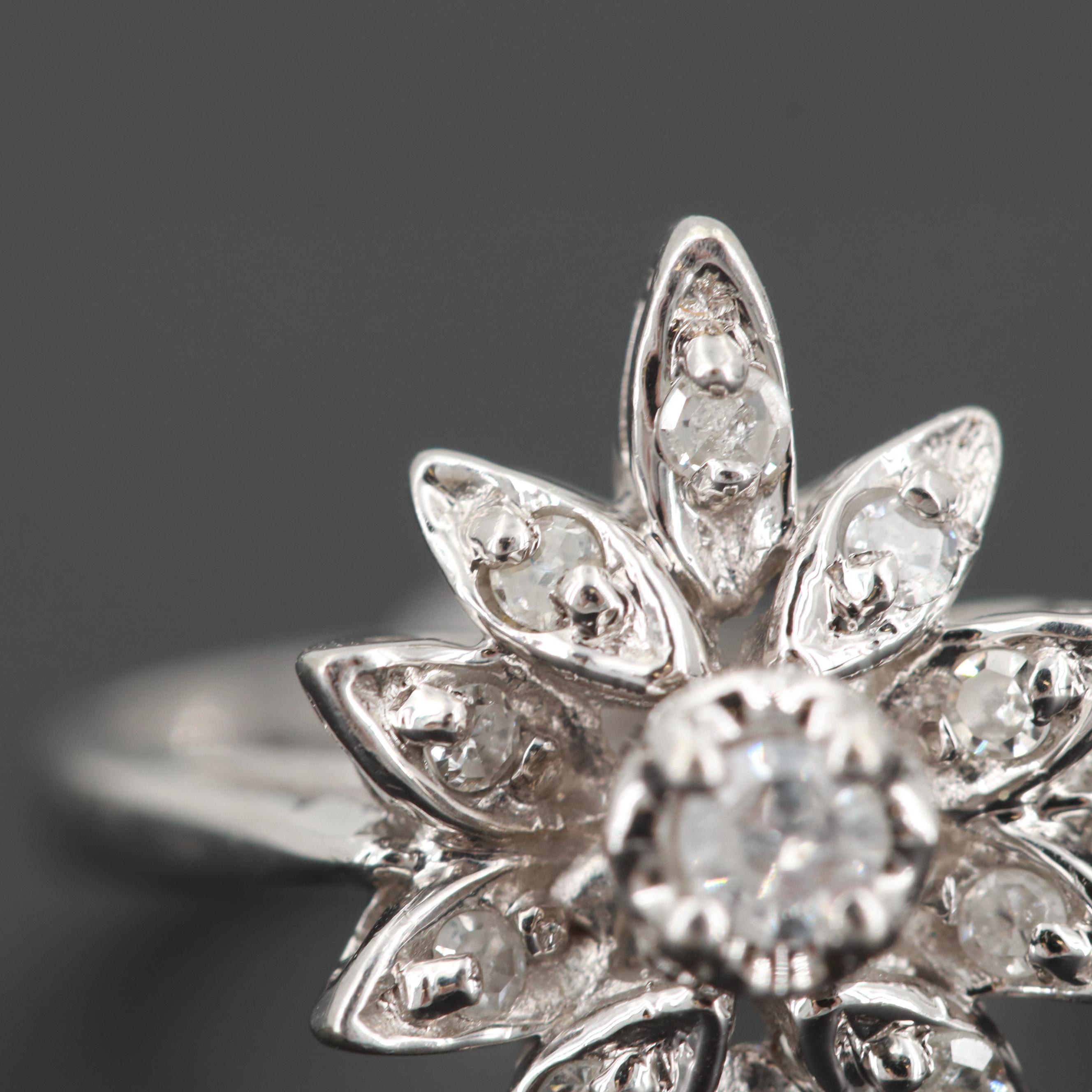 14K White Gold Diamond Ring