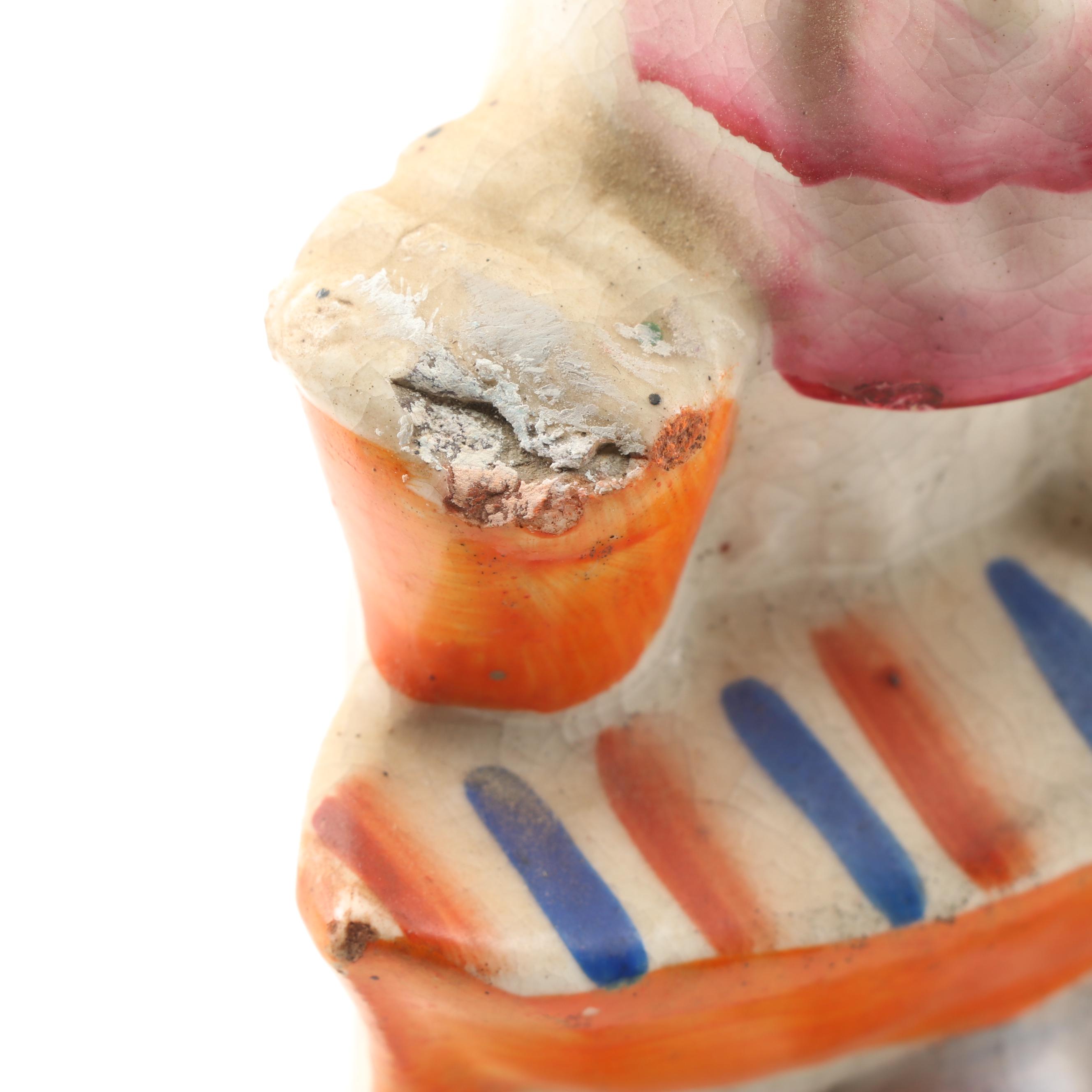 Painted Porcelain Figurines Including Dresden Lace,  Mid-20th Century