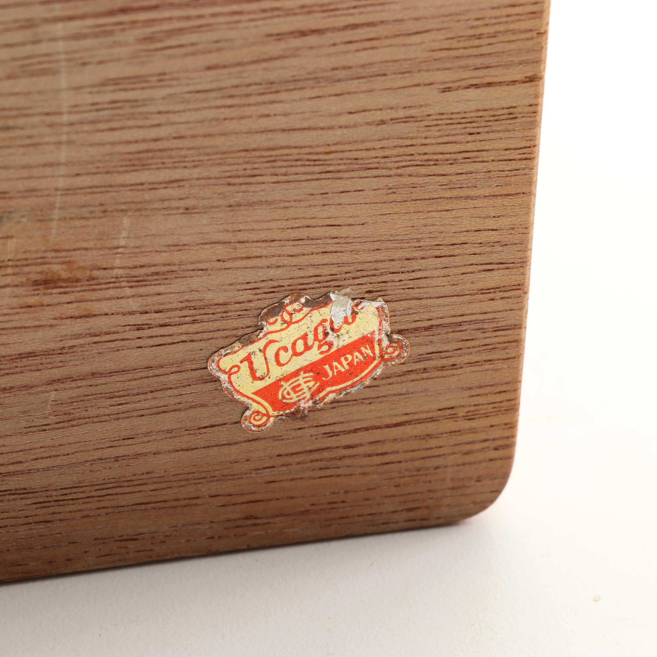 Vintage Ucagco Fruit Motif Wooden Canister Set